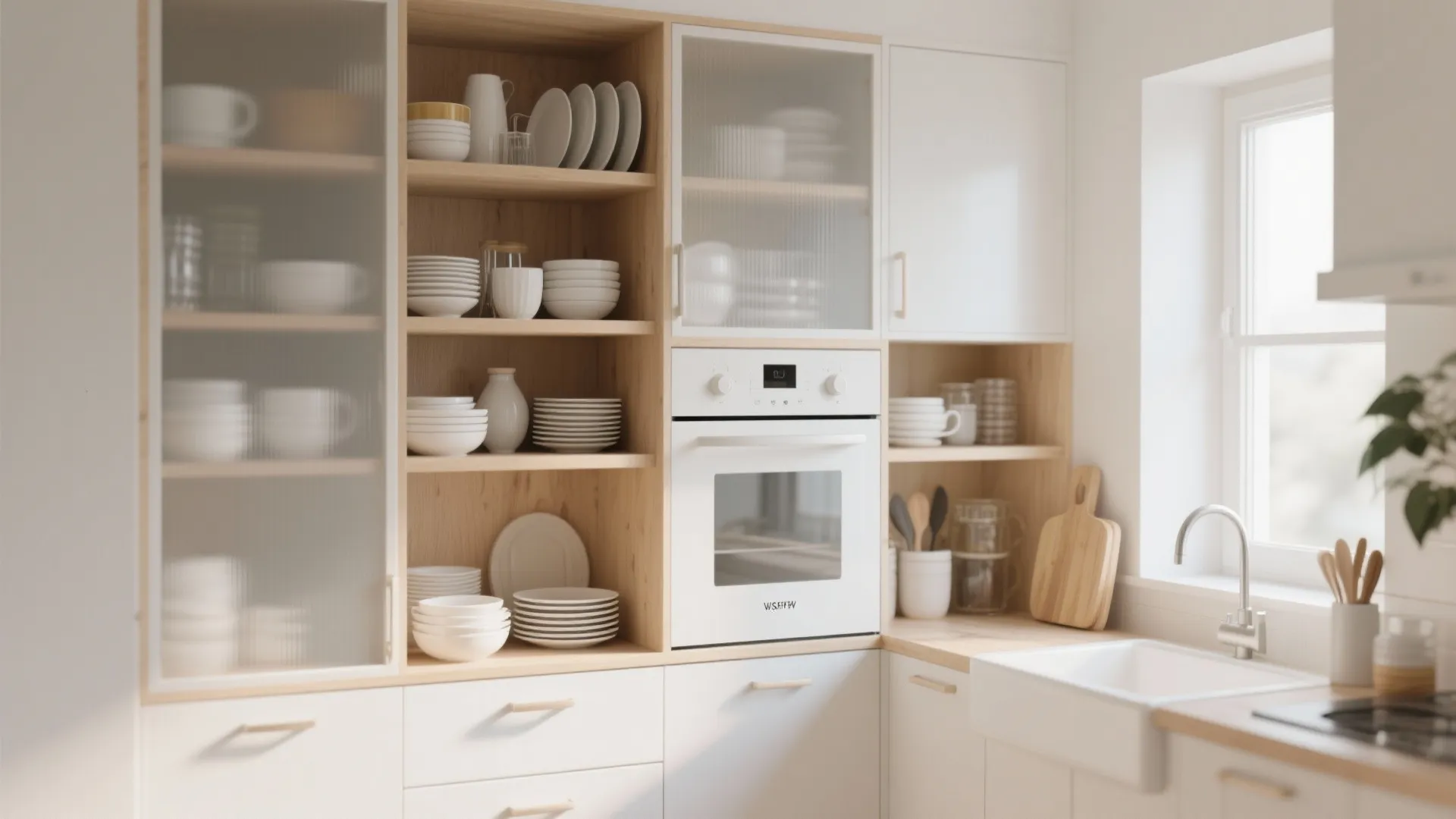 1. Open Shelving with a Twist