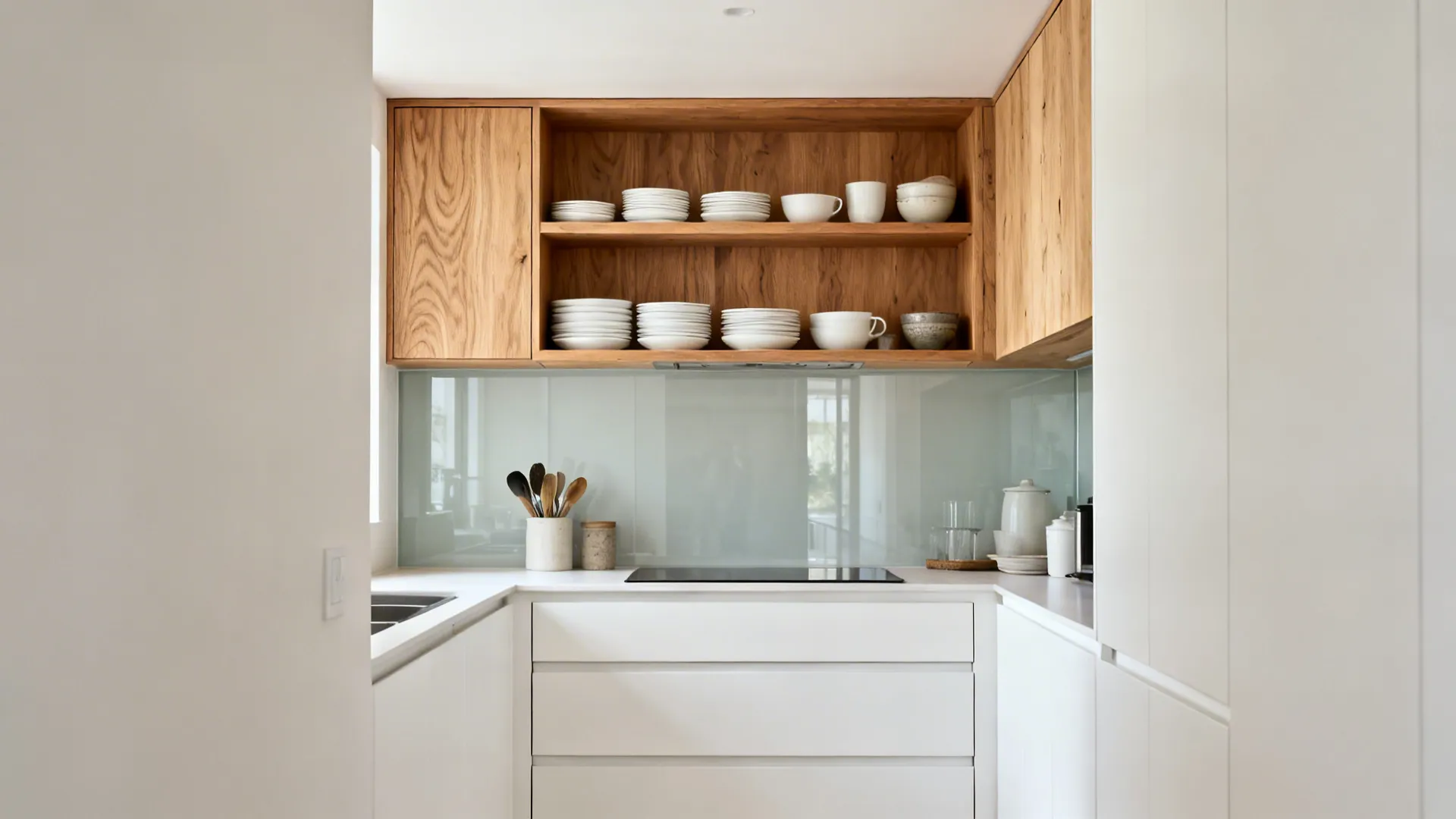 Open upper shelves to ease the squeeze