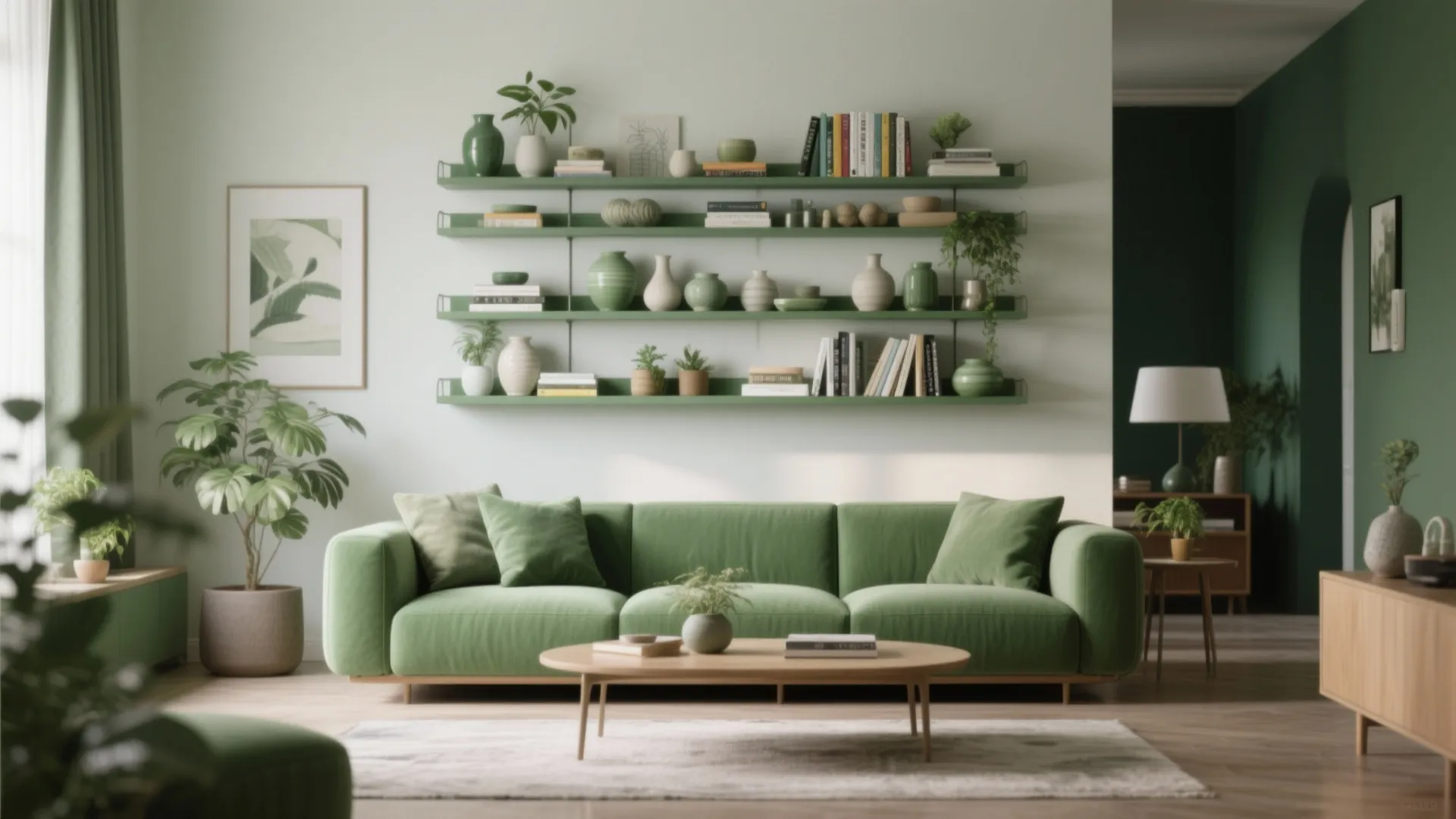 8. Open Shelving with Coordinated Decor