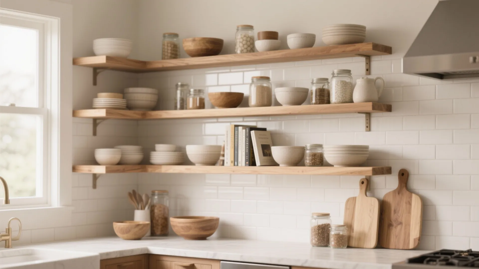 1. Open Shelves for Style and Storage