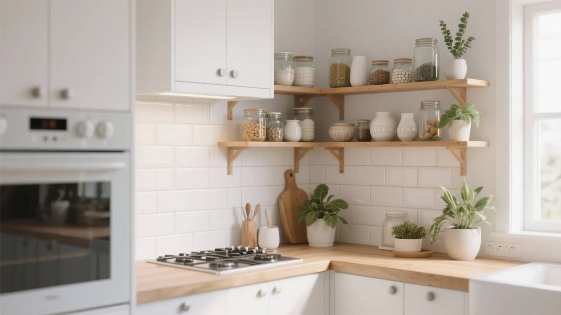 1. Open Shelving to Create Visual Space