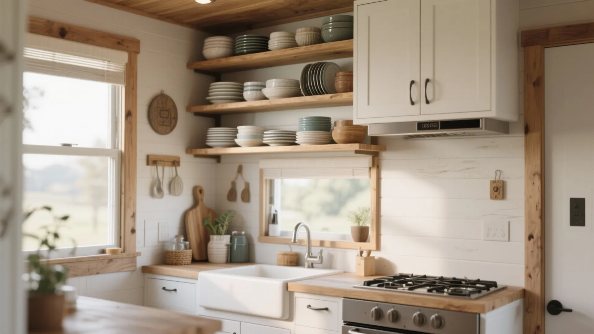 6. Open Shelving in the Kitchen