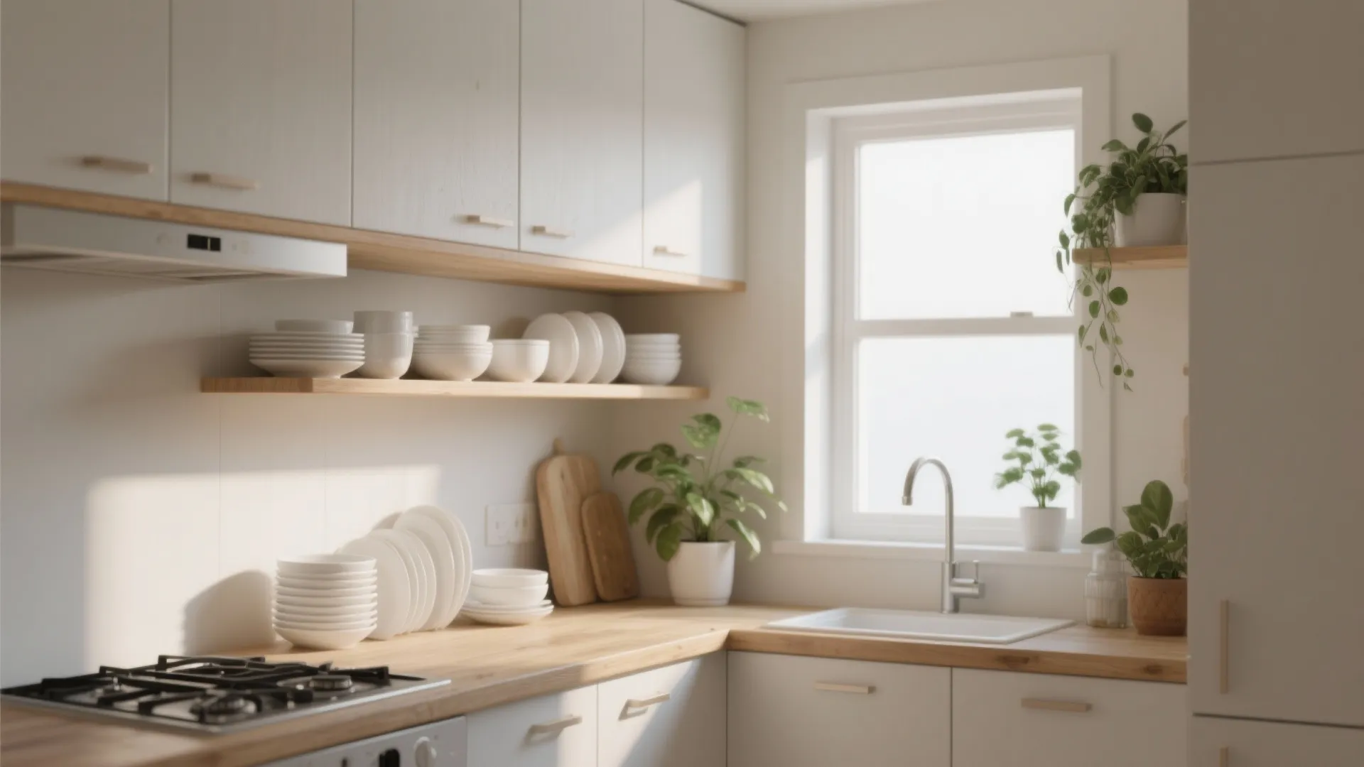 1. Open Shelving for Lightness