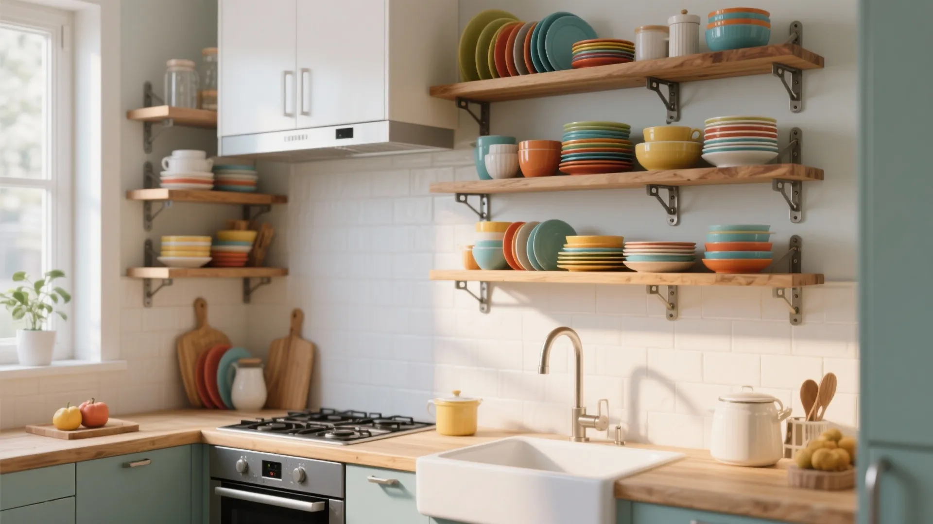 1. Open Shelving with a Twist