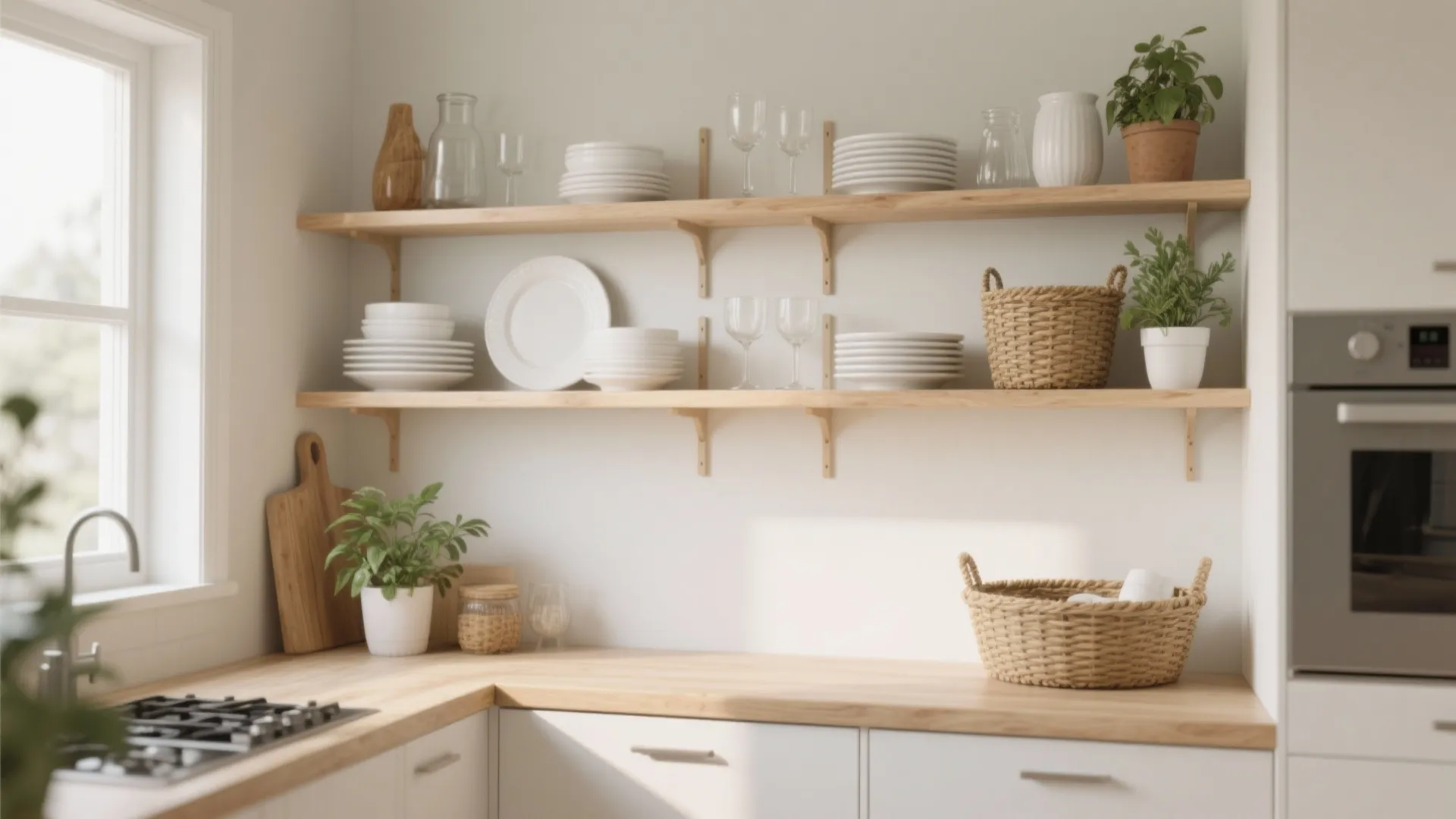 1. Open shelving and vertical storage