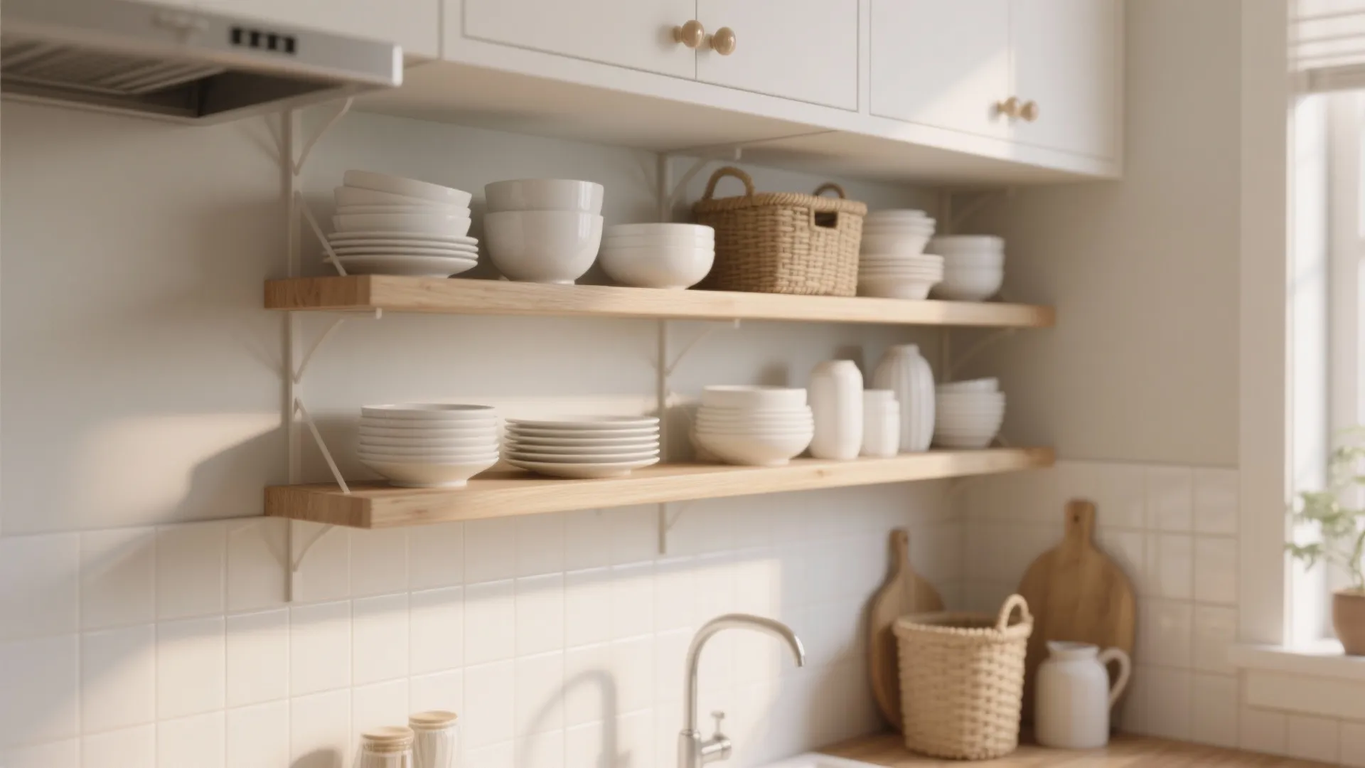 1. Open shelving to free visual space