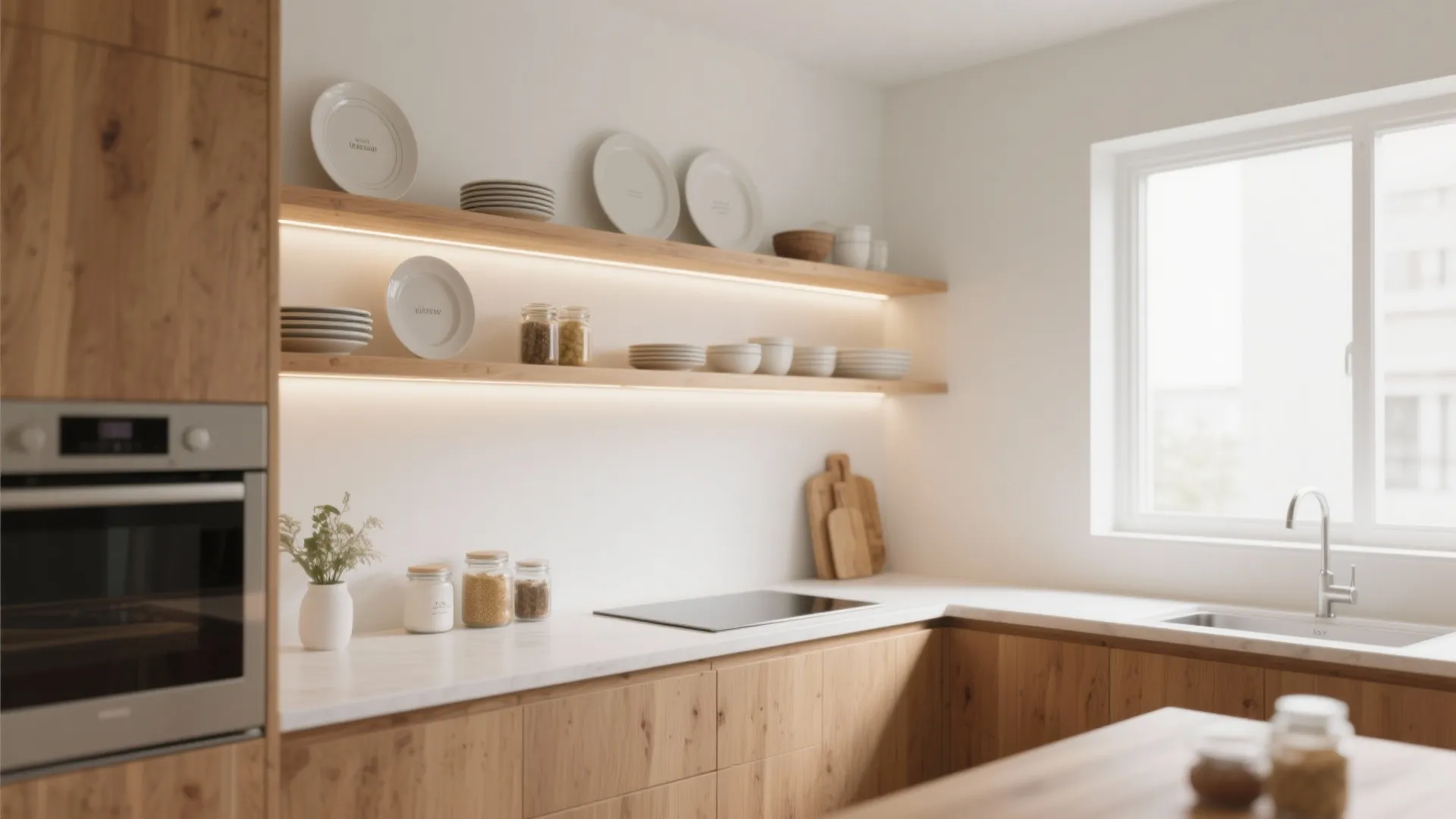 1. Open Shelving with a Twist