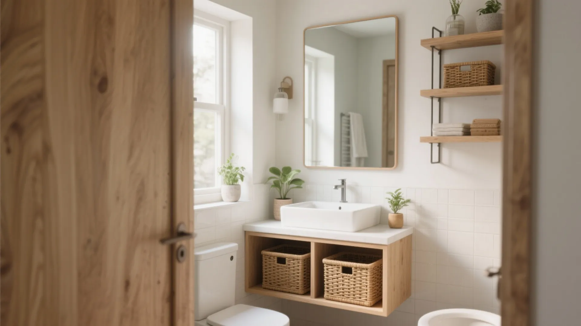 3. Open shelving and mirrored tricks to maximize light