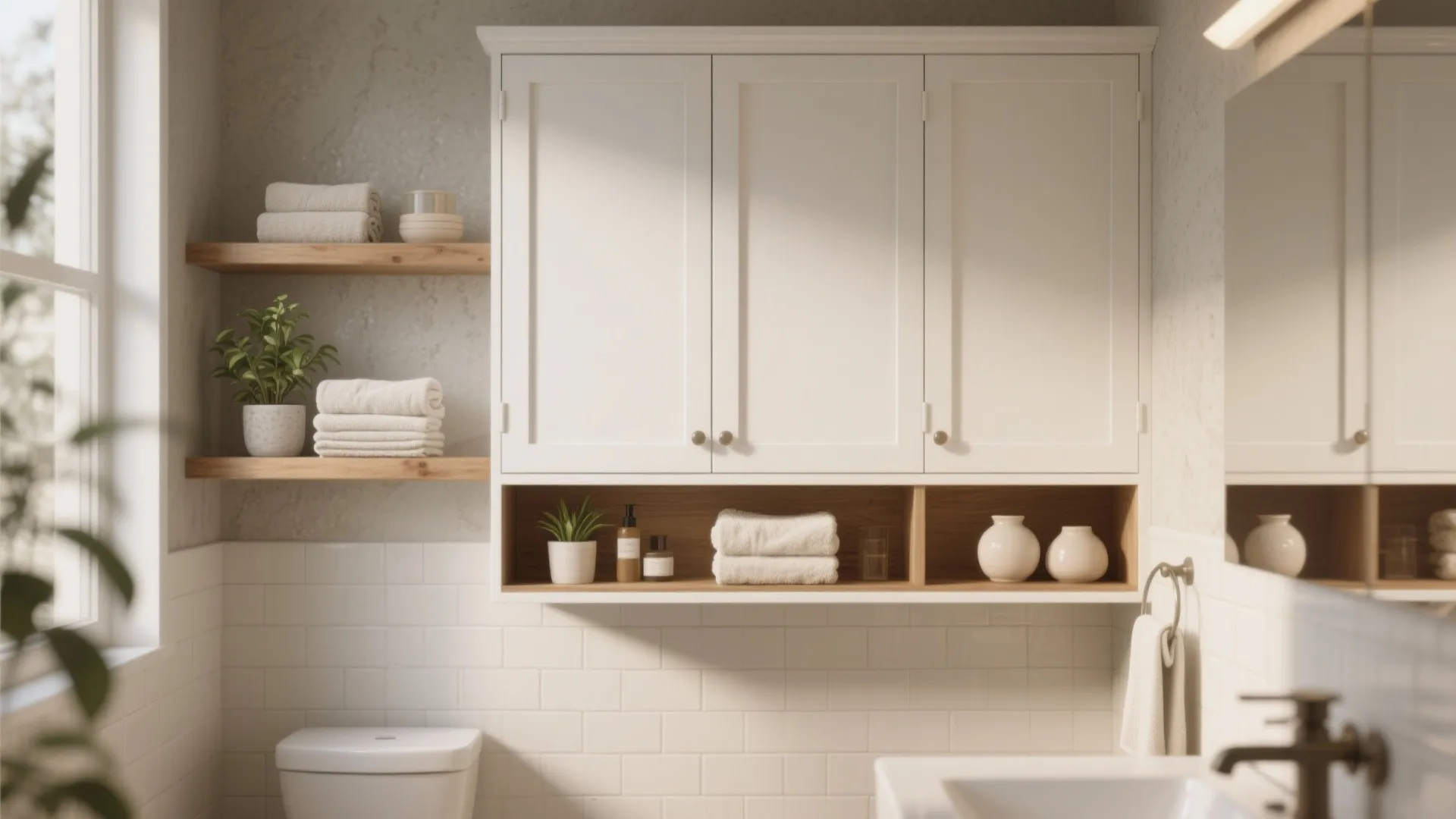 4. Integrate open shelving for display