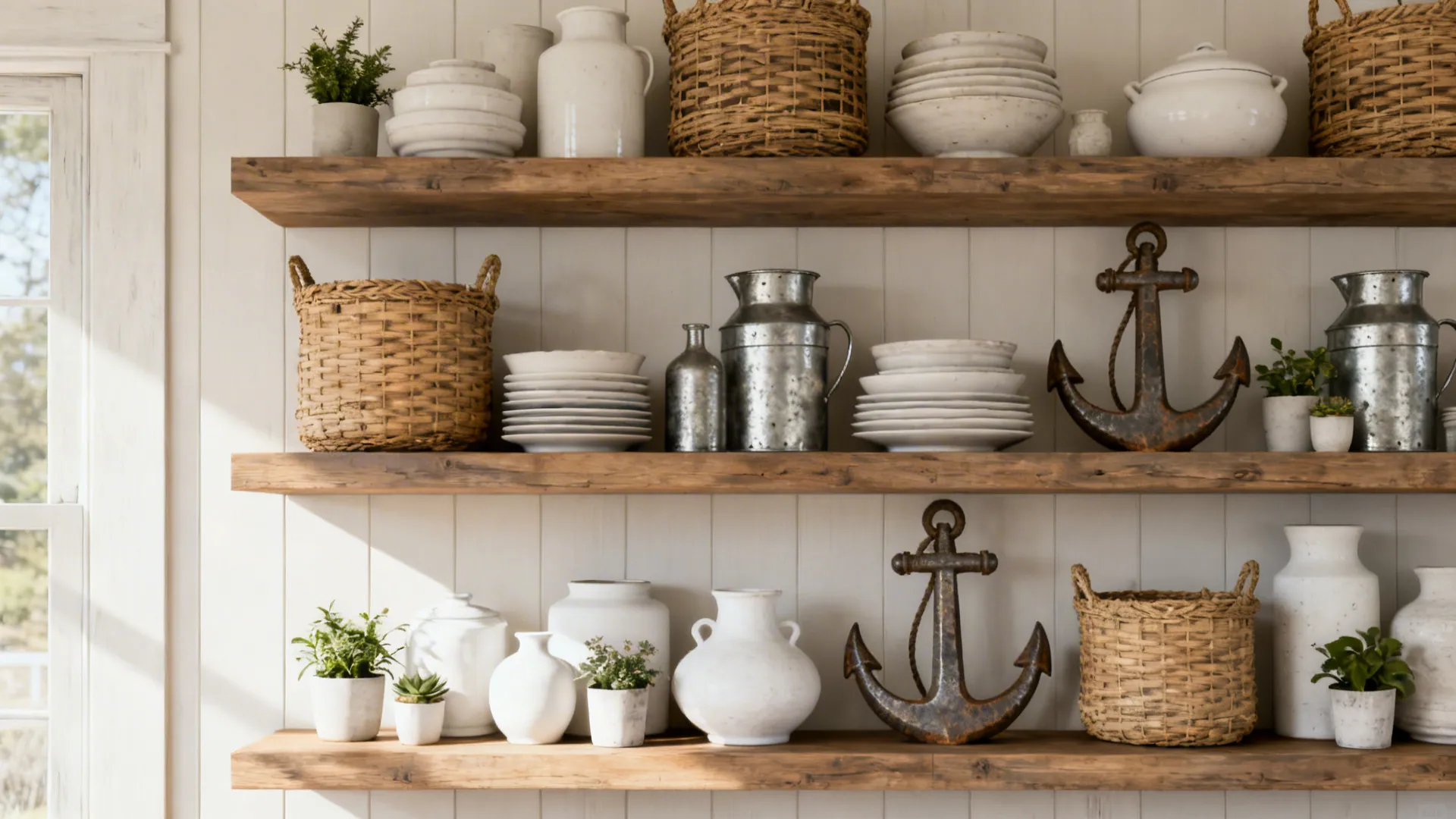 3. Open Shelving with Styled Objects