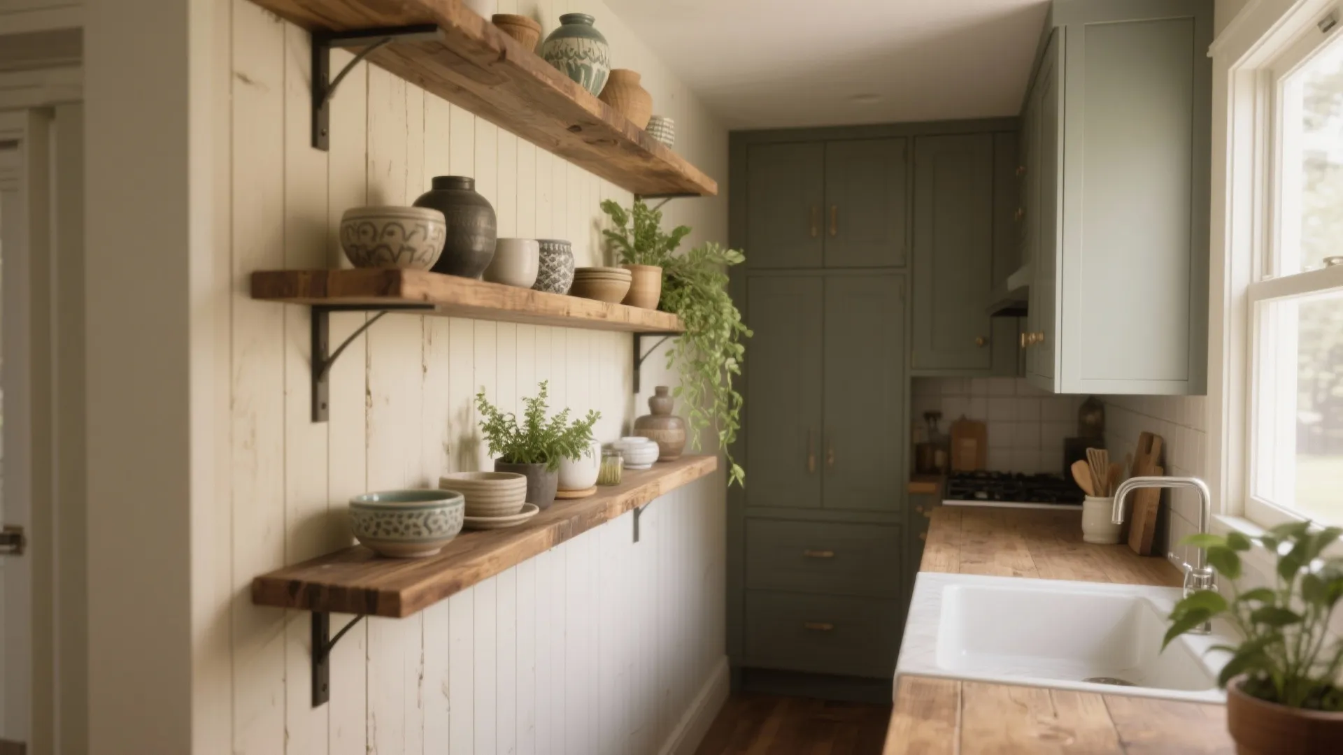 2. Open shelving and mixed textures