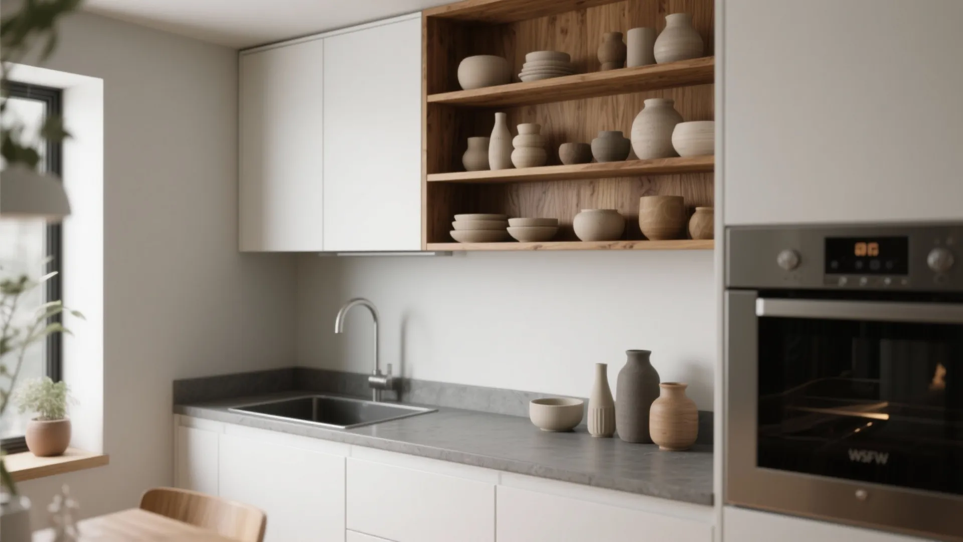 4. Open shelving to break up masses