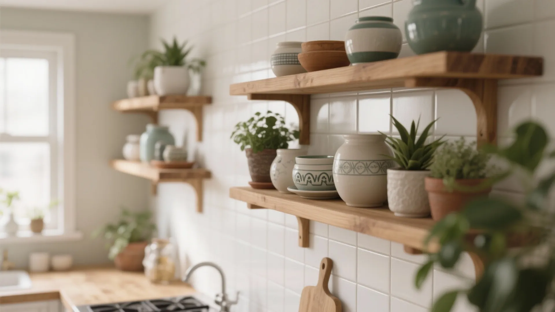 3. Open Shelving for Lightness