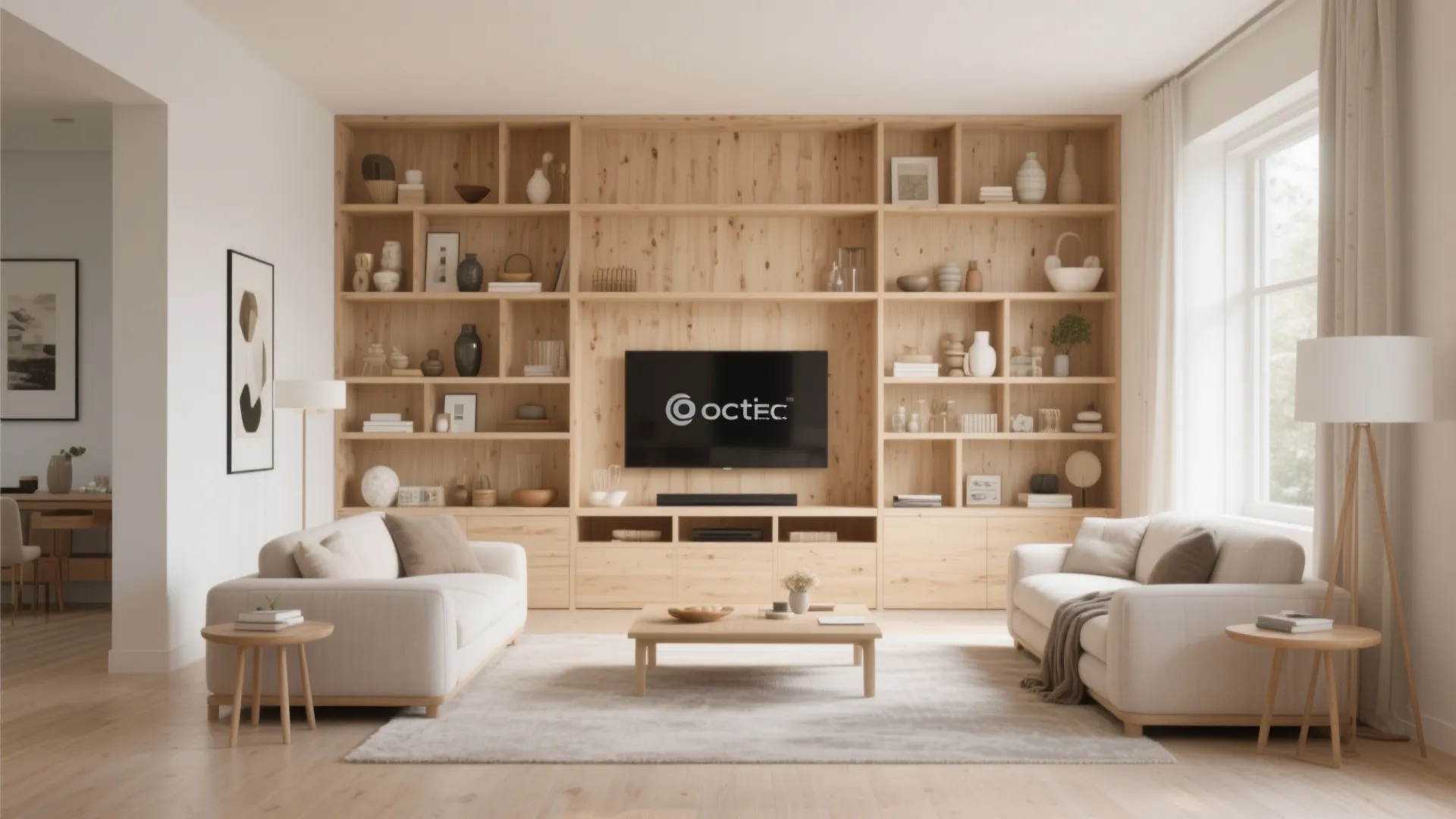 7. Open Shelving Media Unit