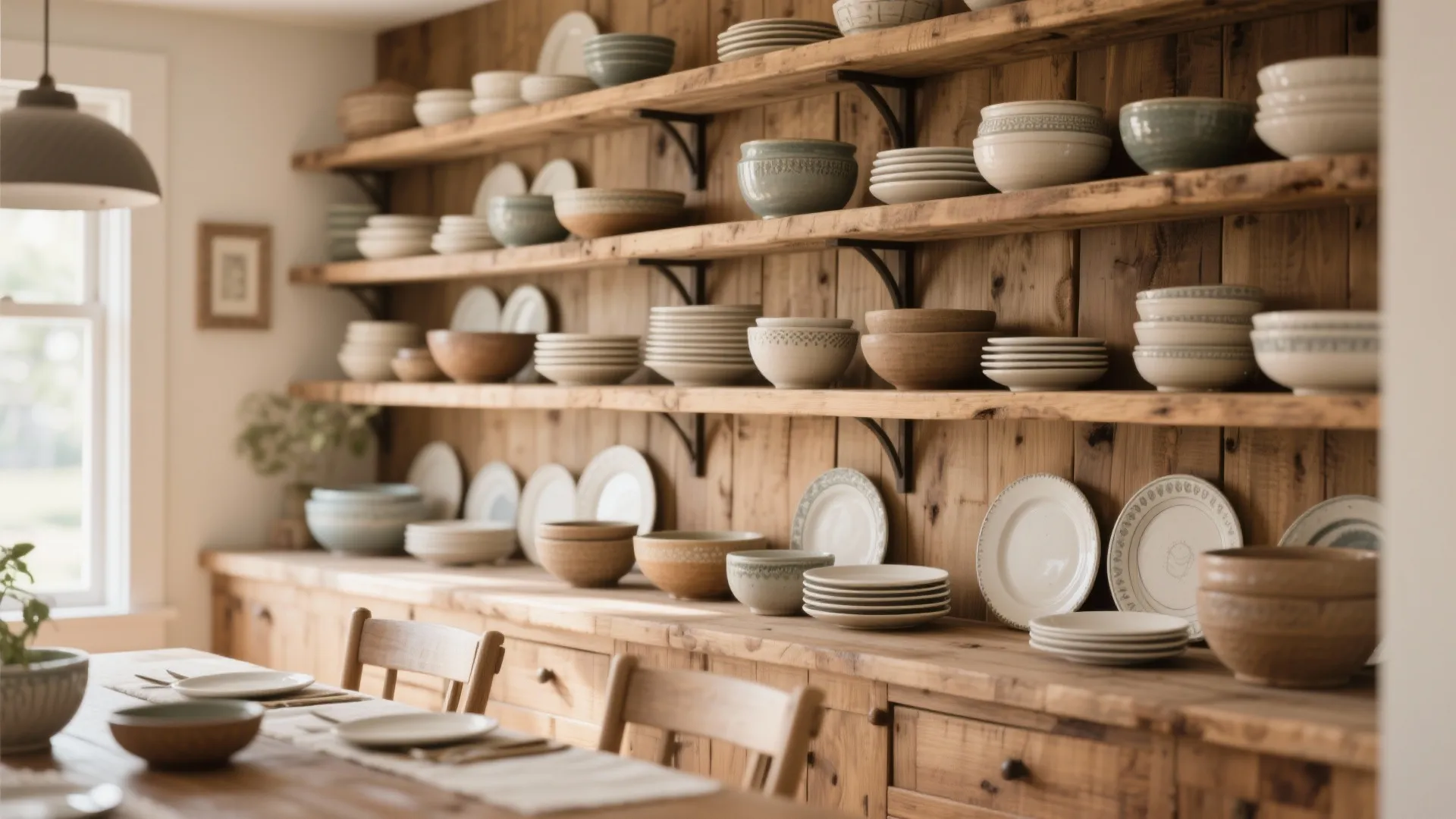Open Shelving for Dinnerware Display