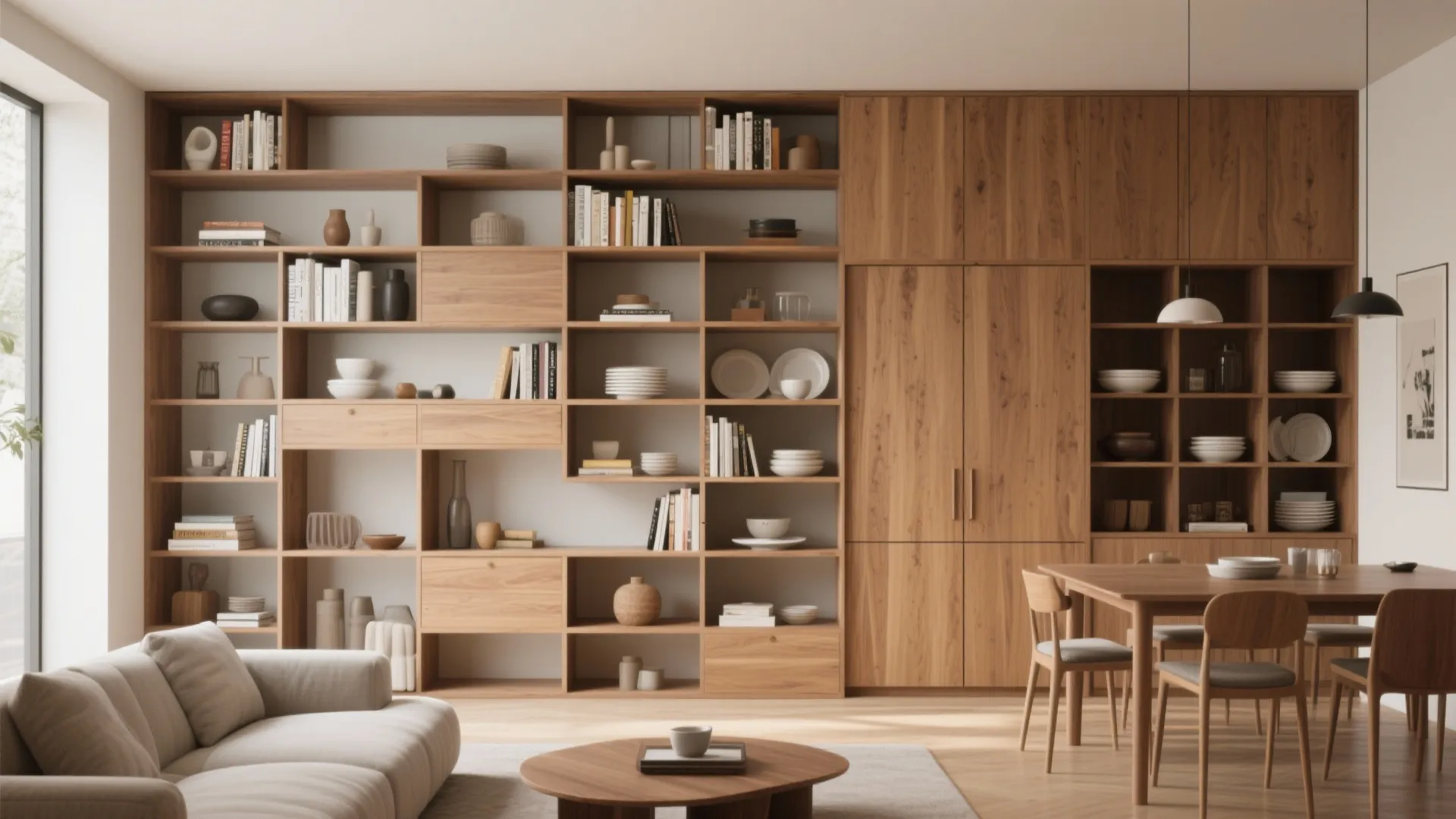 Open shelving as a functional divider