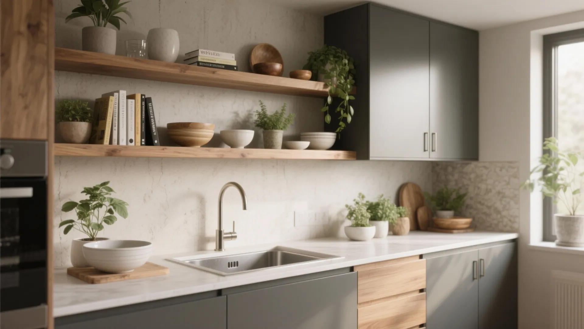 4. Open shelving and selective display