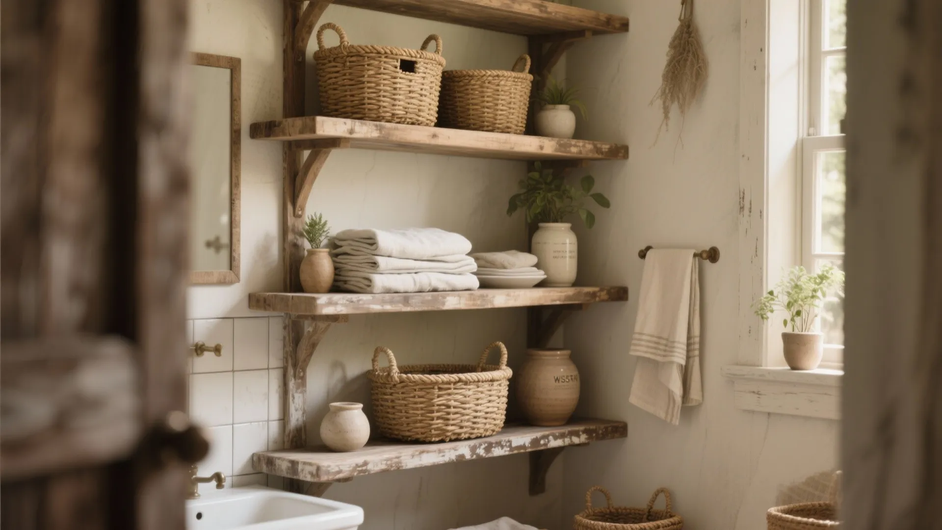 4. Open Shelving and Baskets for Texture