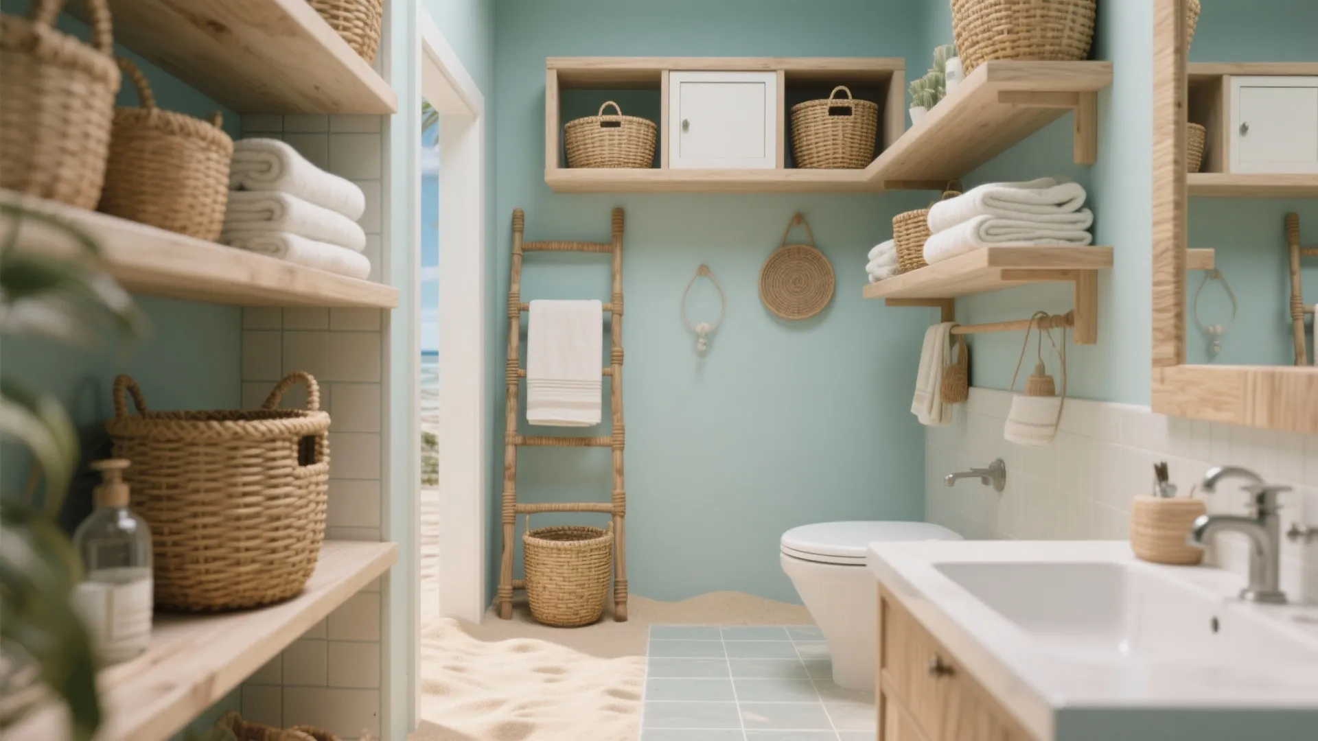 5. Open Shelving, Rattan, and Clever Storage