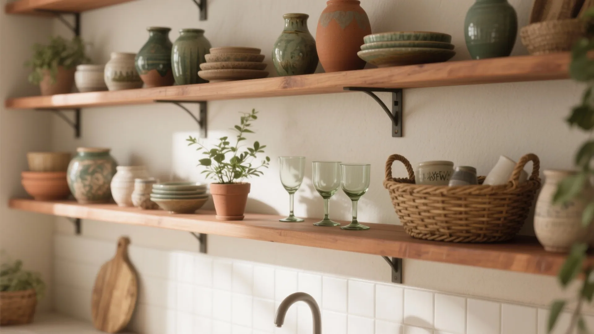 Open Shelving with Curated Clutter