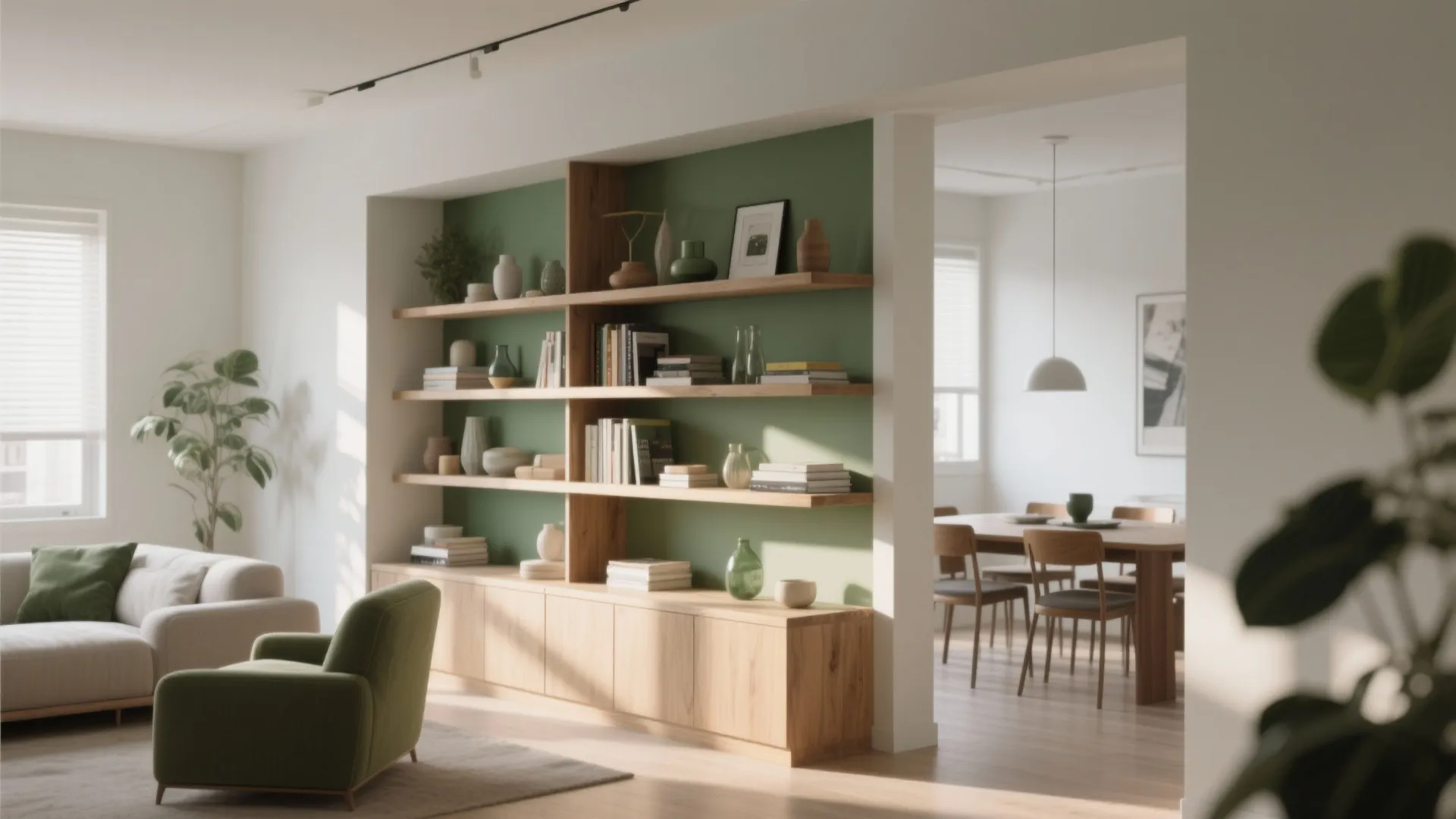 3. Open Shelving and Partial Dividers