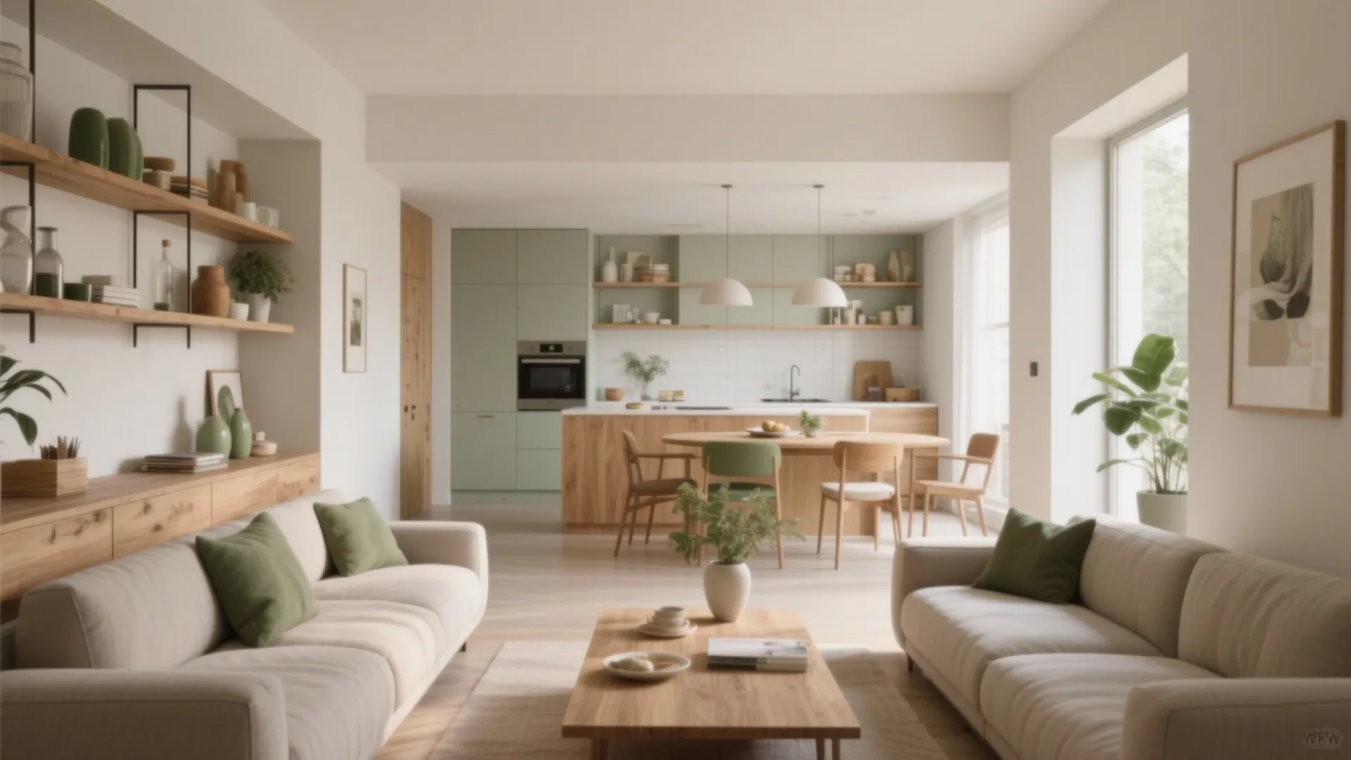 3. Use open shelving and low backs to preserve flow