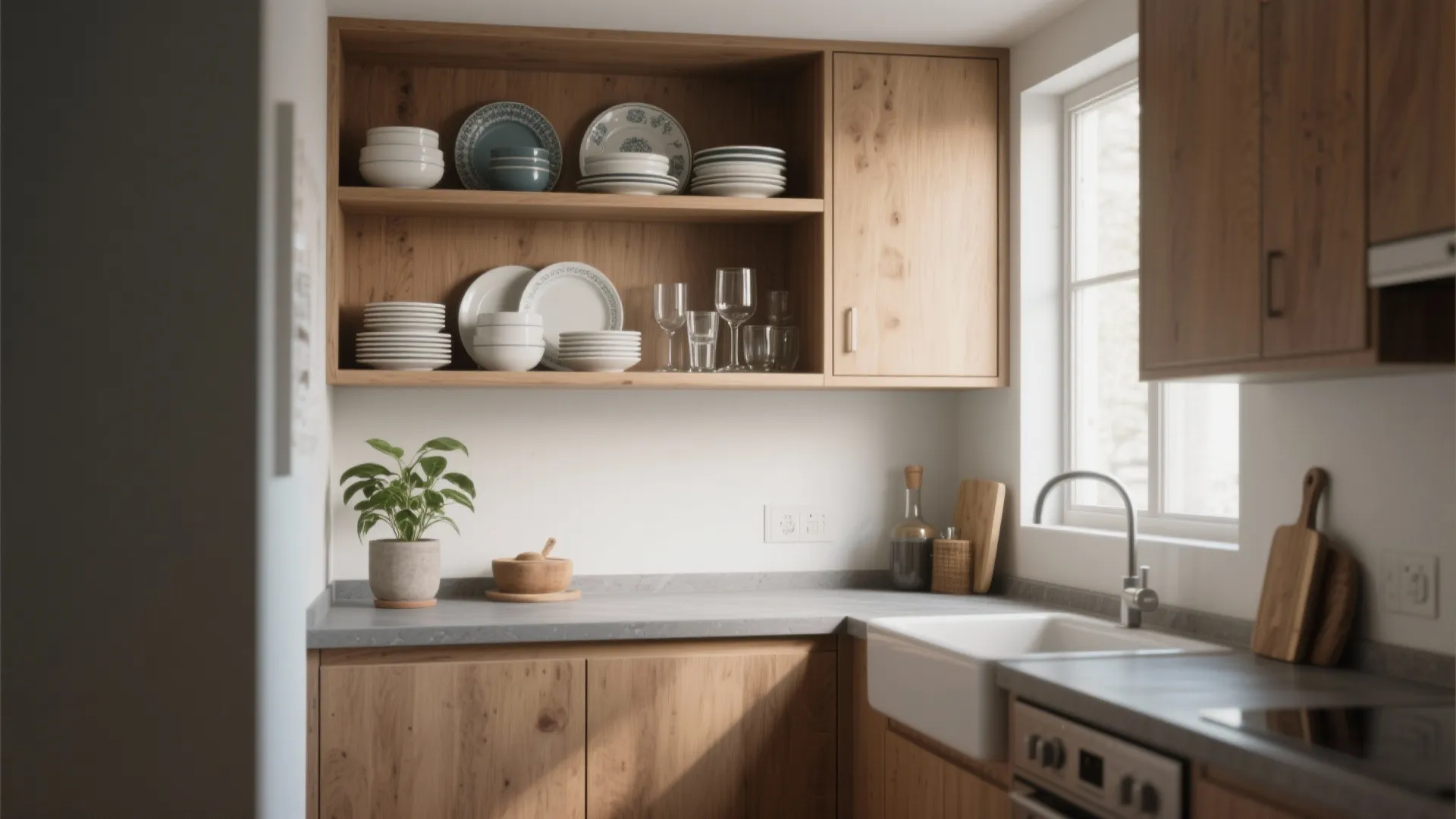 3. Open Shelving as a Styling Zone