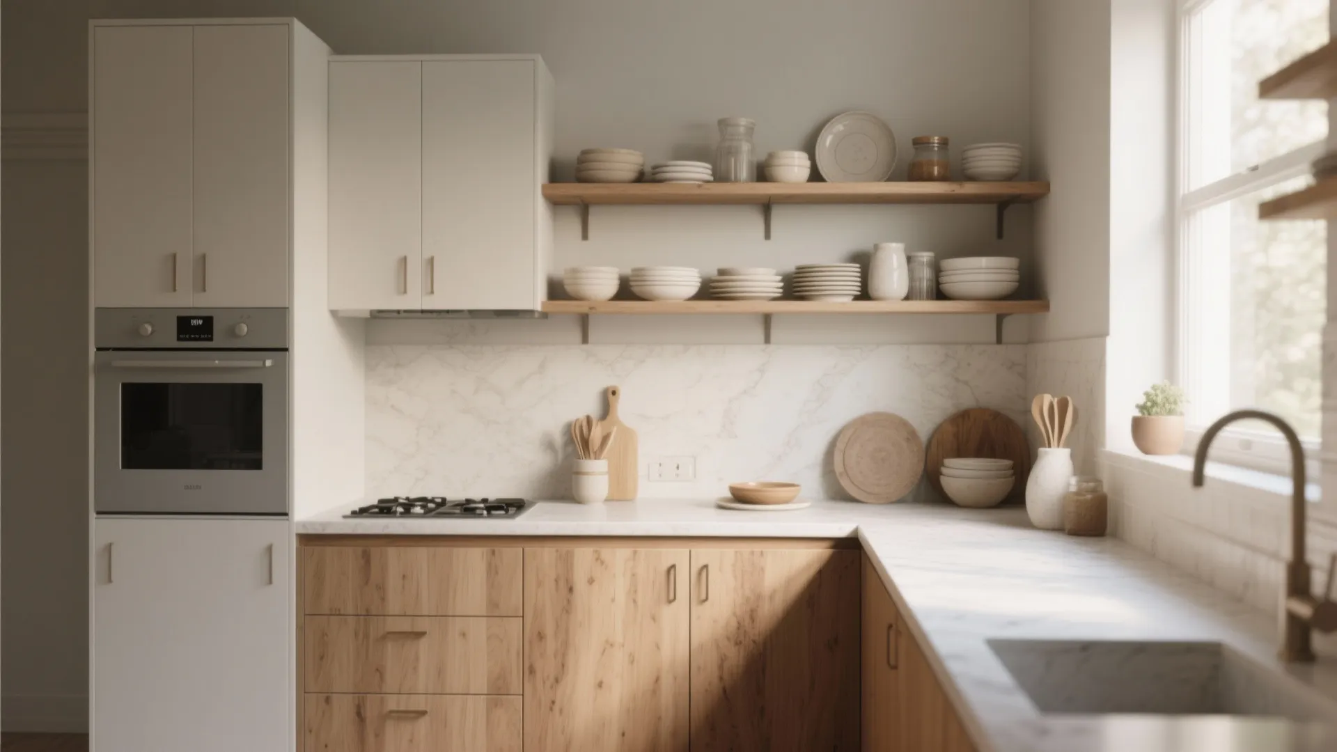 2. Open shelving + curated styling