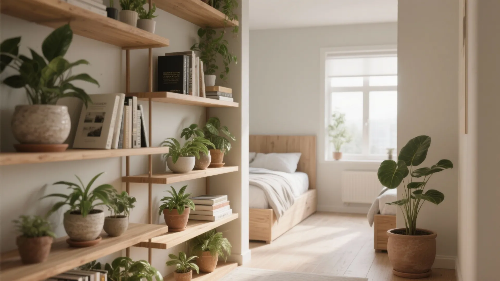 3. Open Shelving and Staggered Partitions