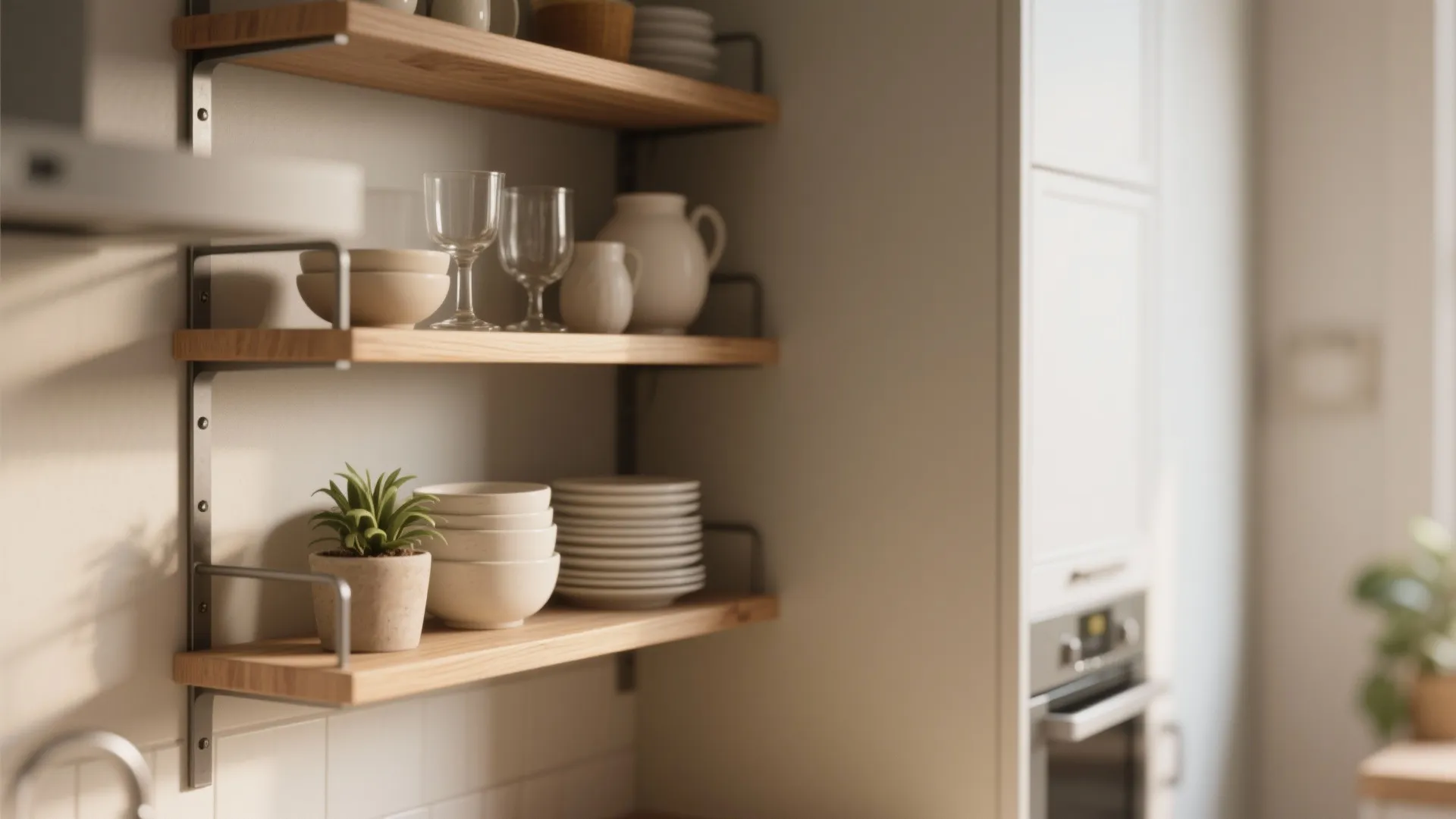 4. Open Shelving + Vertical Storage