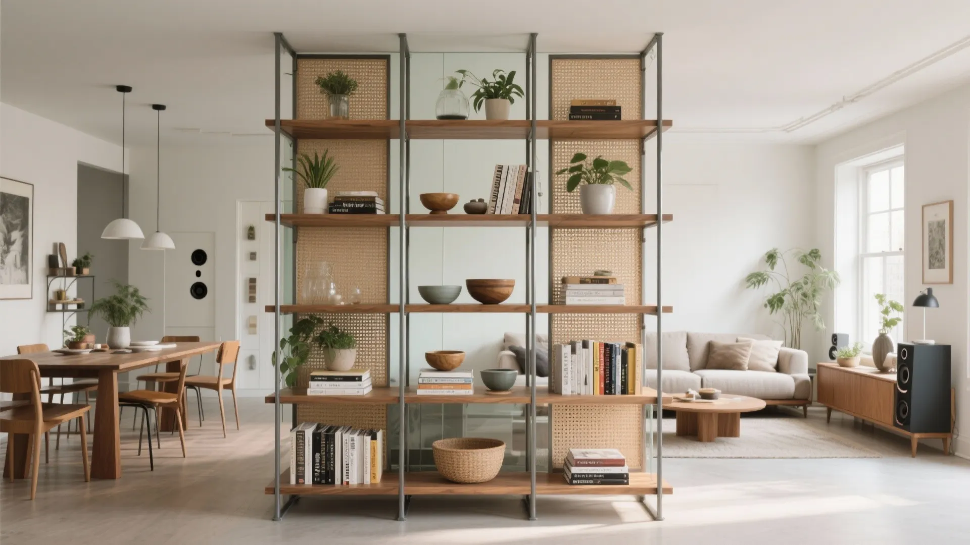 Open shelving anchors with mixed materials