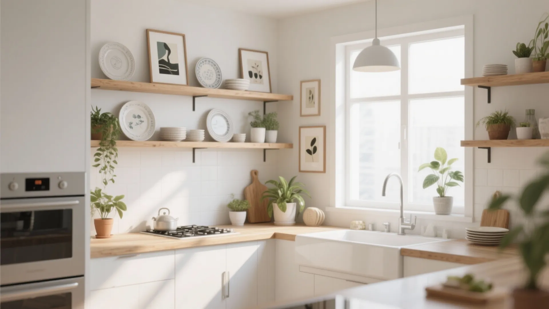 1. Open Shelving with Everyday Art