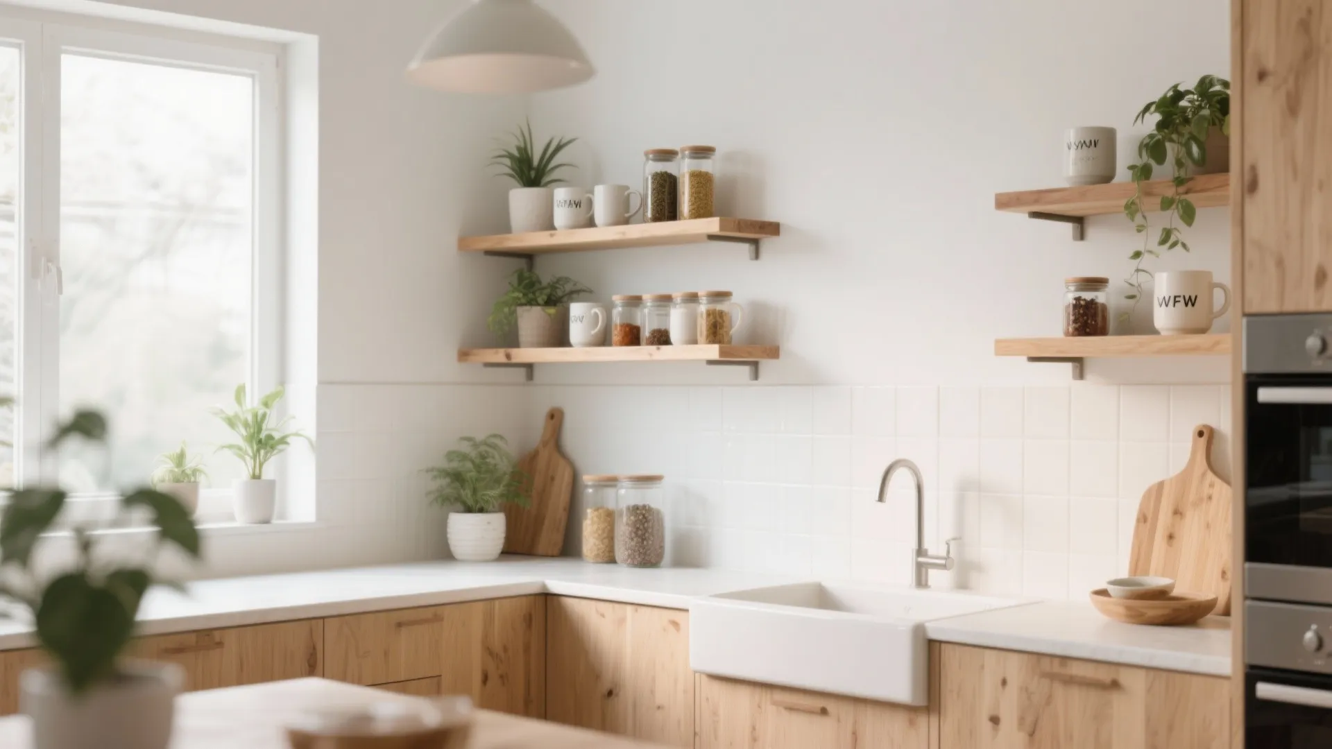 1. Open Shelving As Backsplash