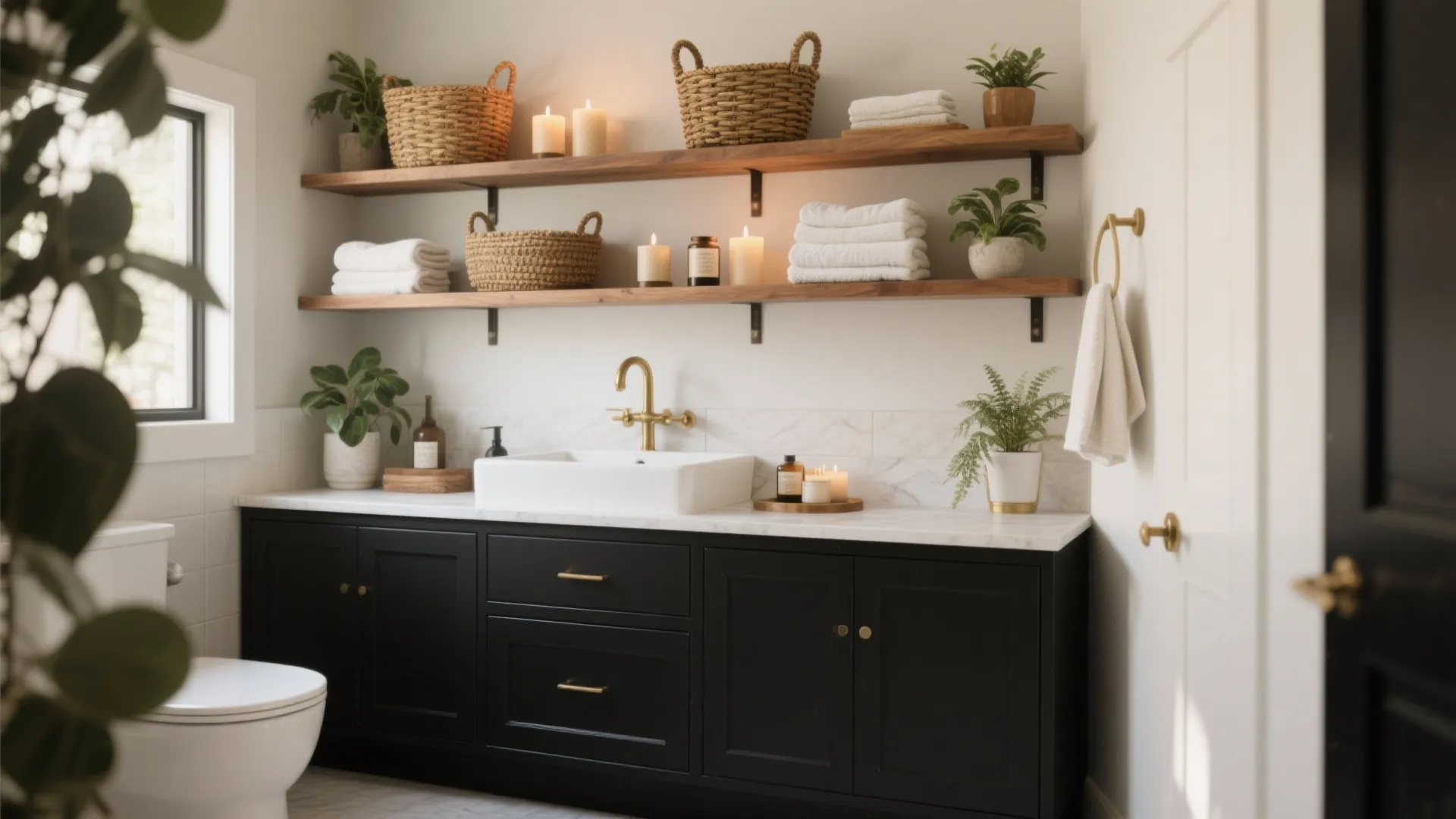 4. Use Open Shelving to Break the Darkness