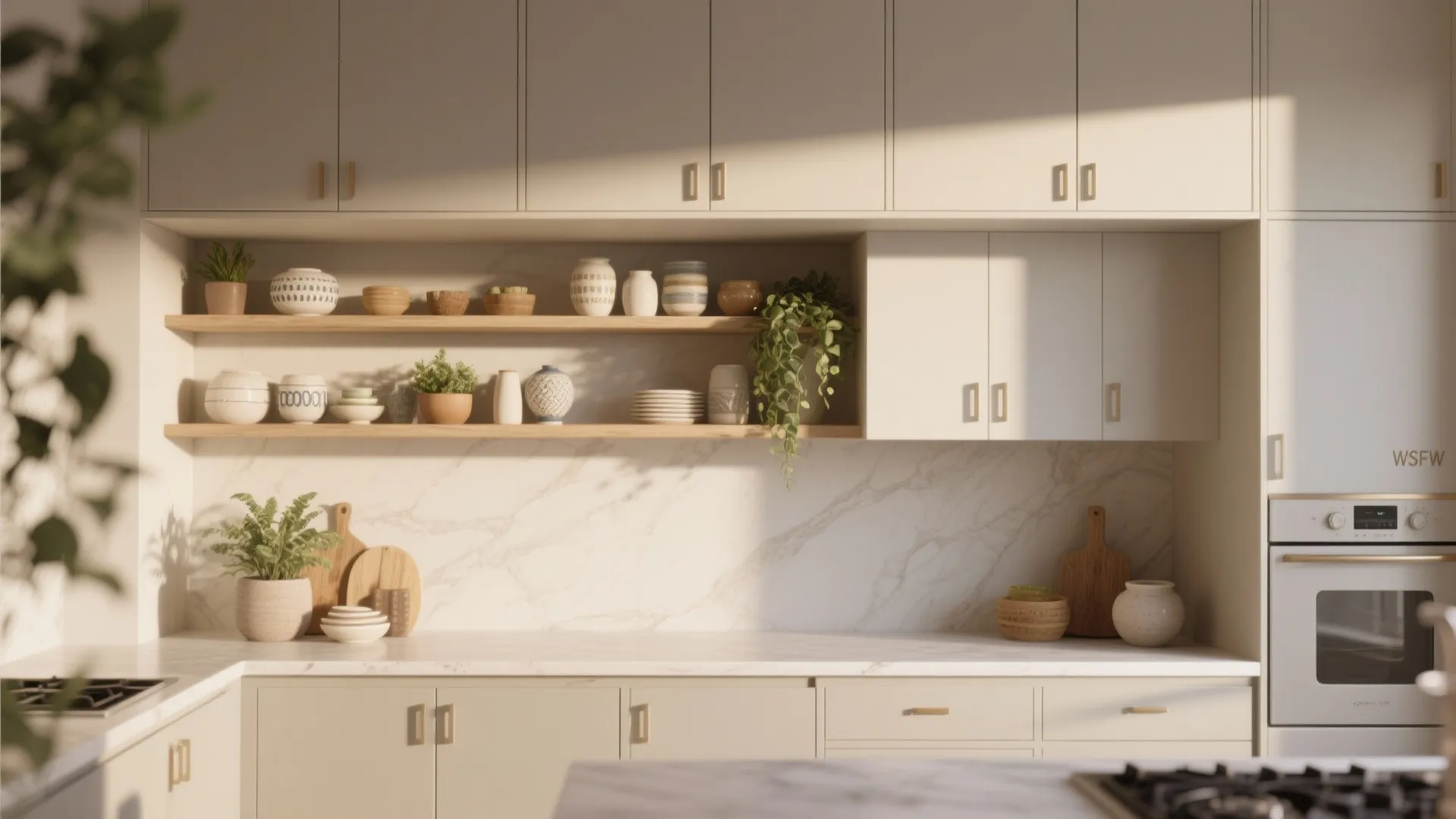 4. Open shelving with closed zones