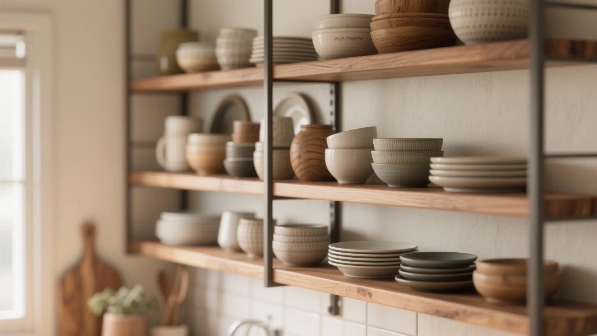 1. Vertical Storage with Open Shelving