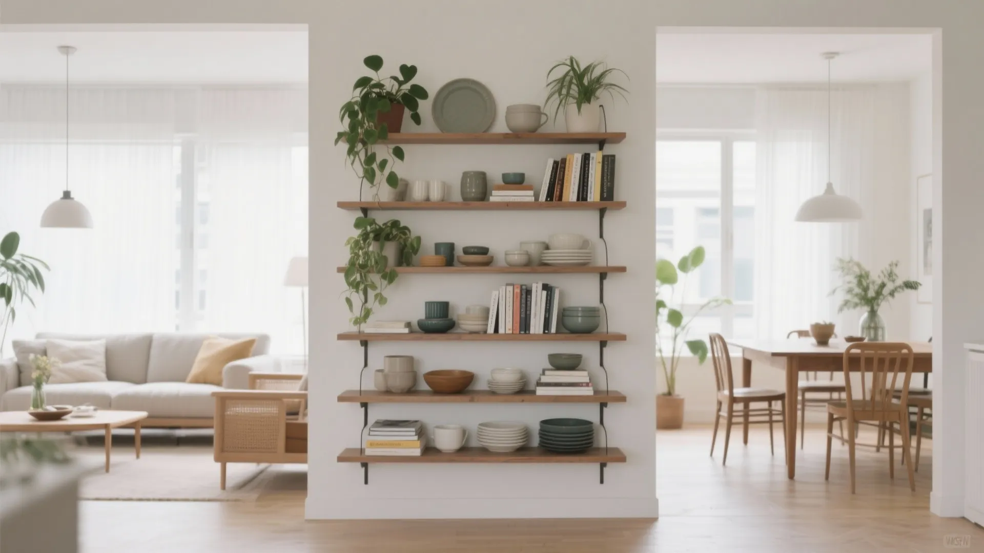 8. Open Shelving Between Spaces