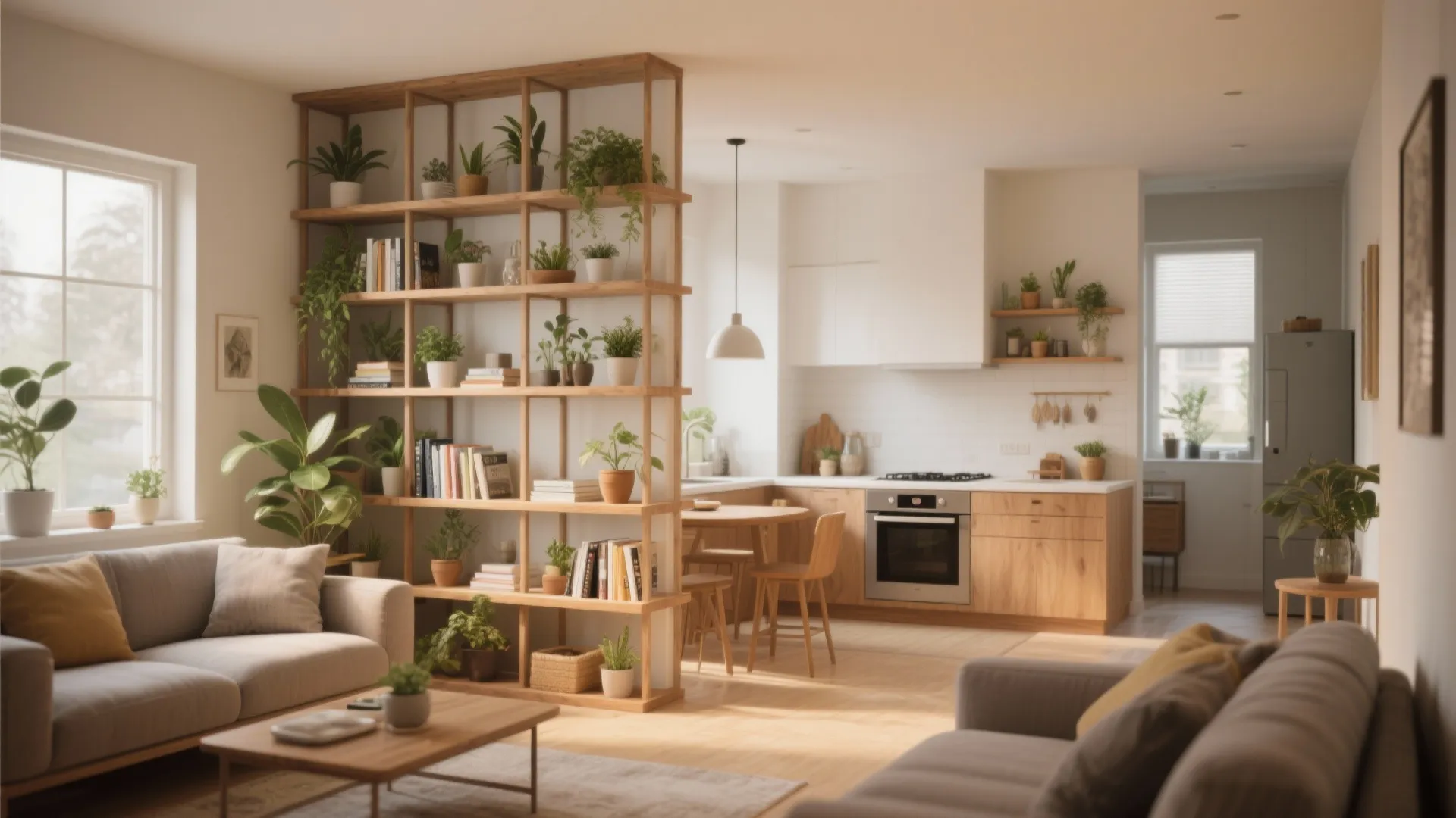 1. Use Open Shelving to Bridge Spaces