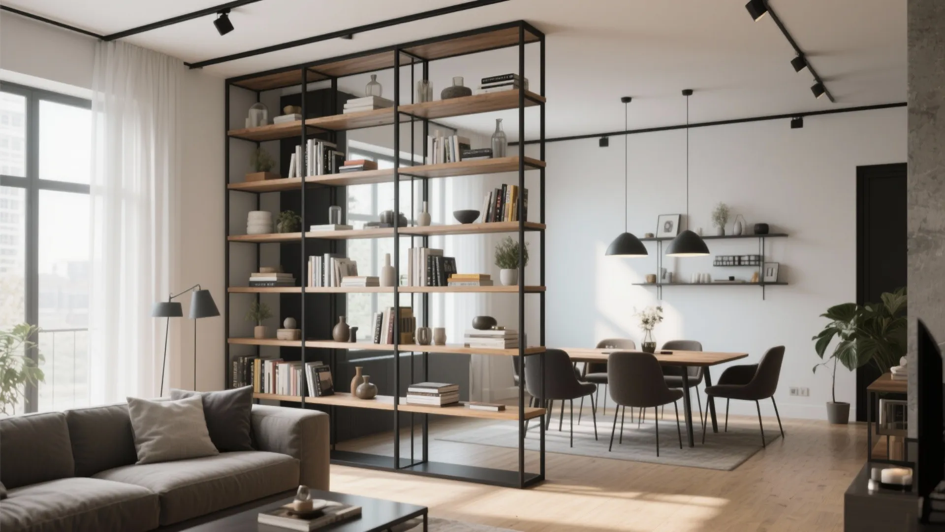 1. Open Shelving as a Divider