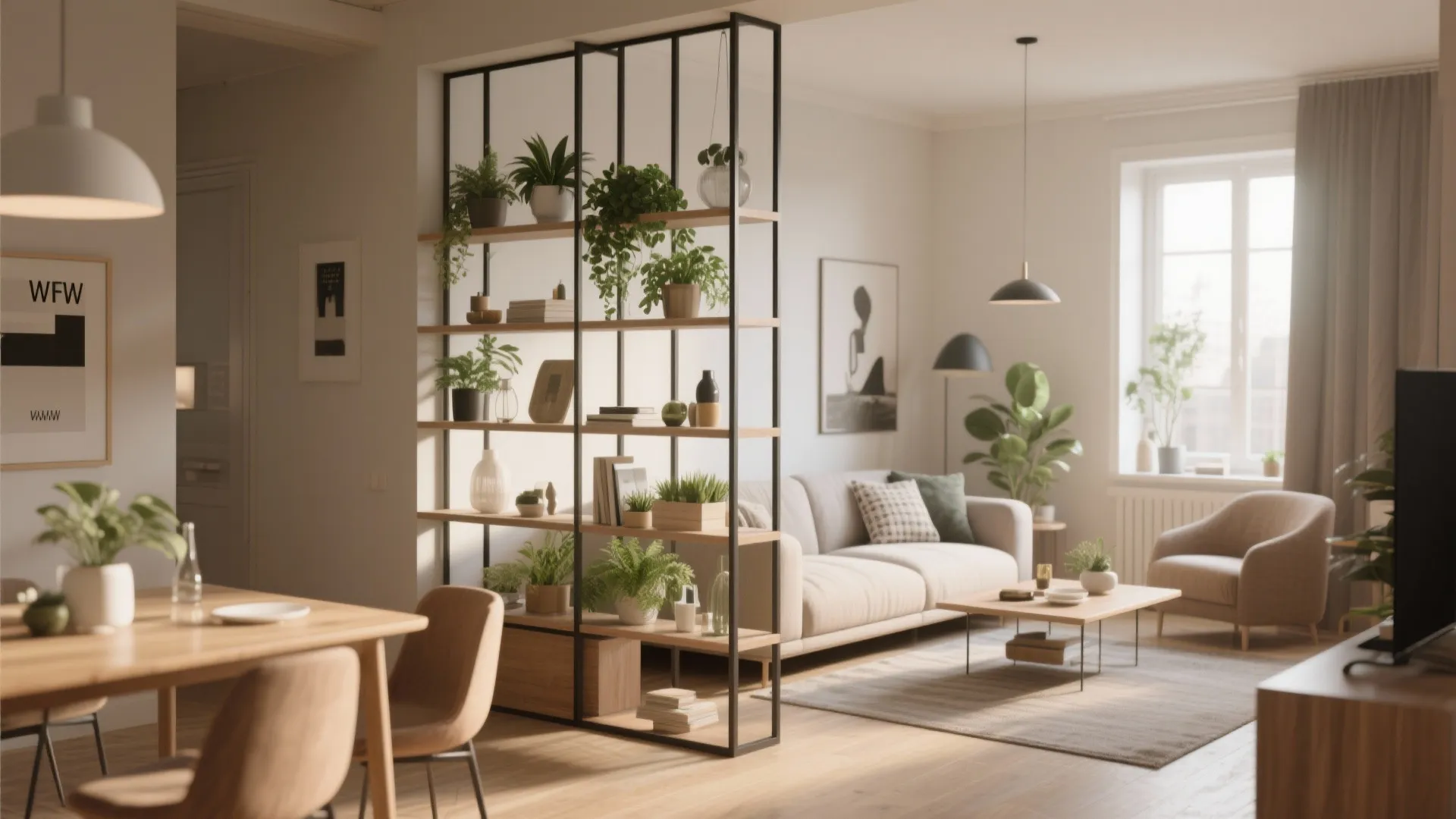 Minimalist Open Shelving Divider