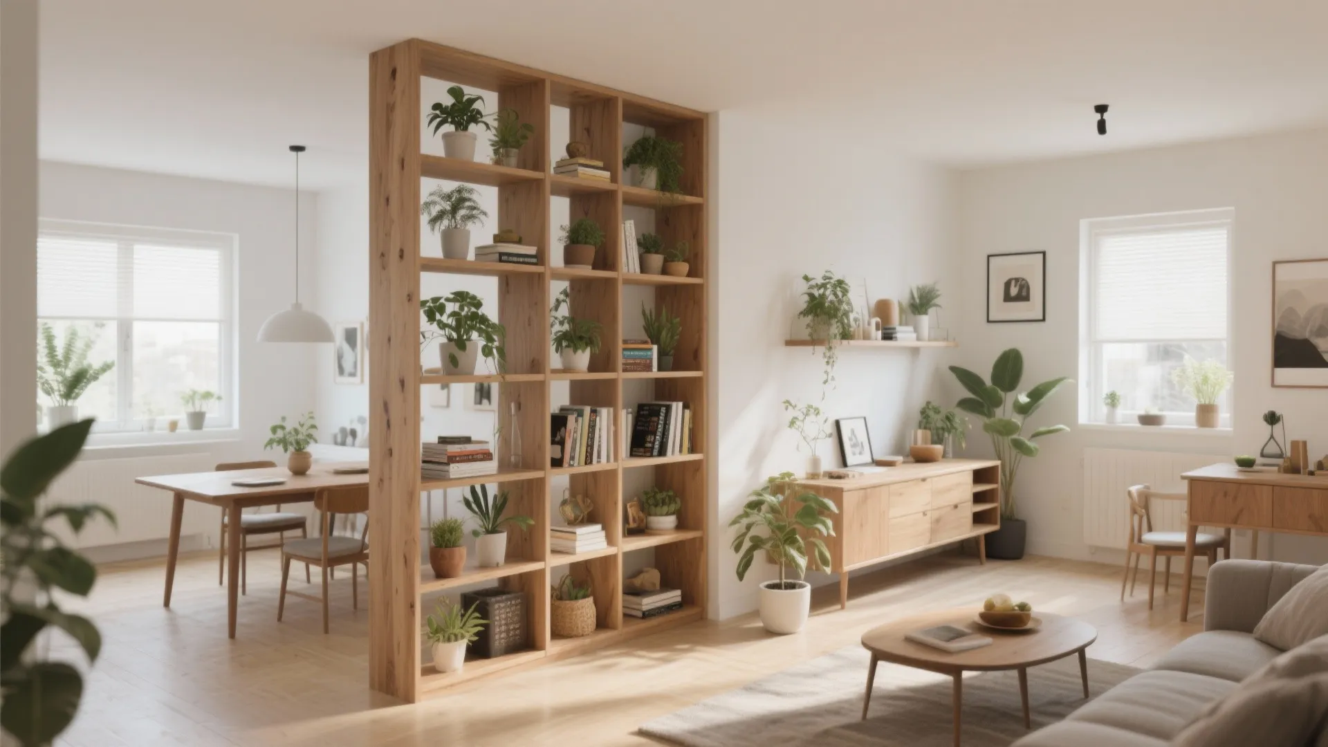 3. Open Shelving as Divider