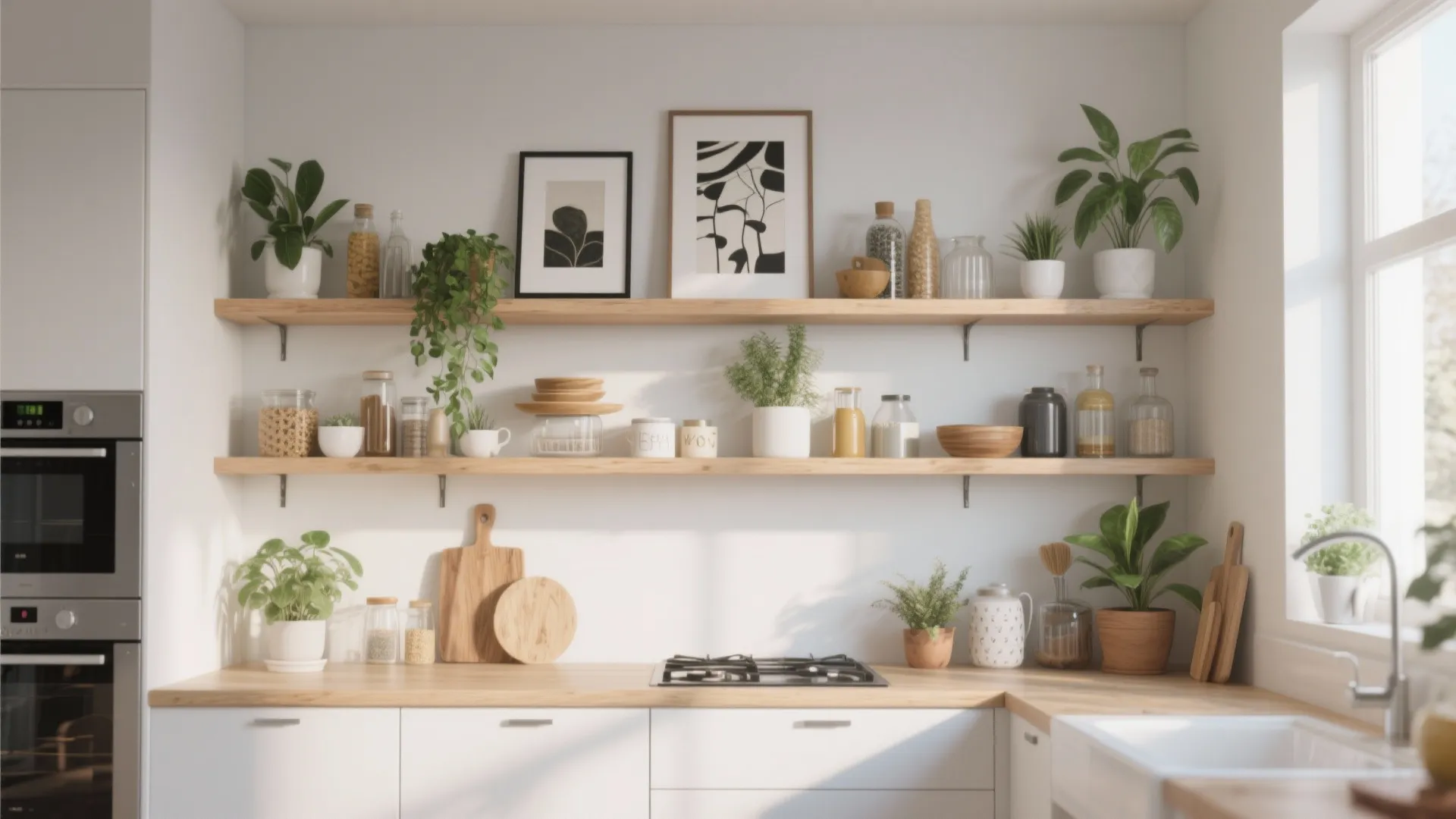 Open Shelving on Feature Walls