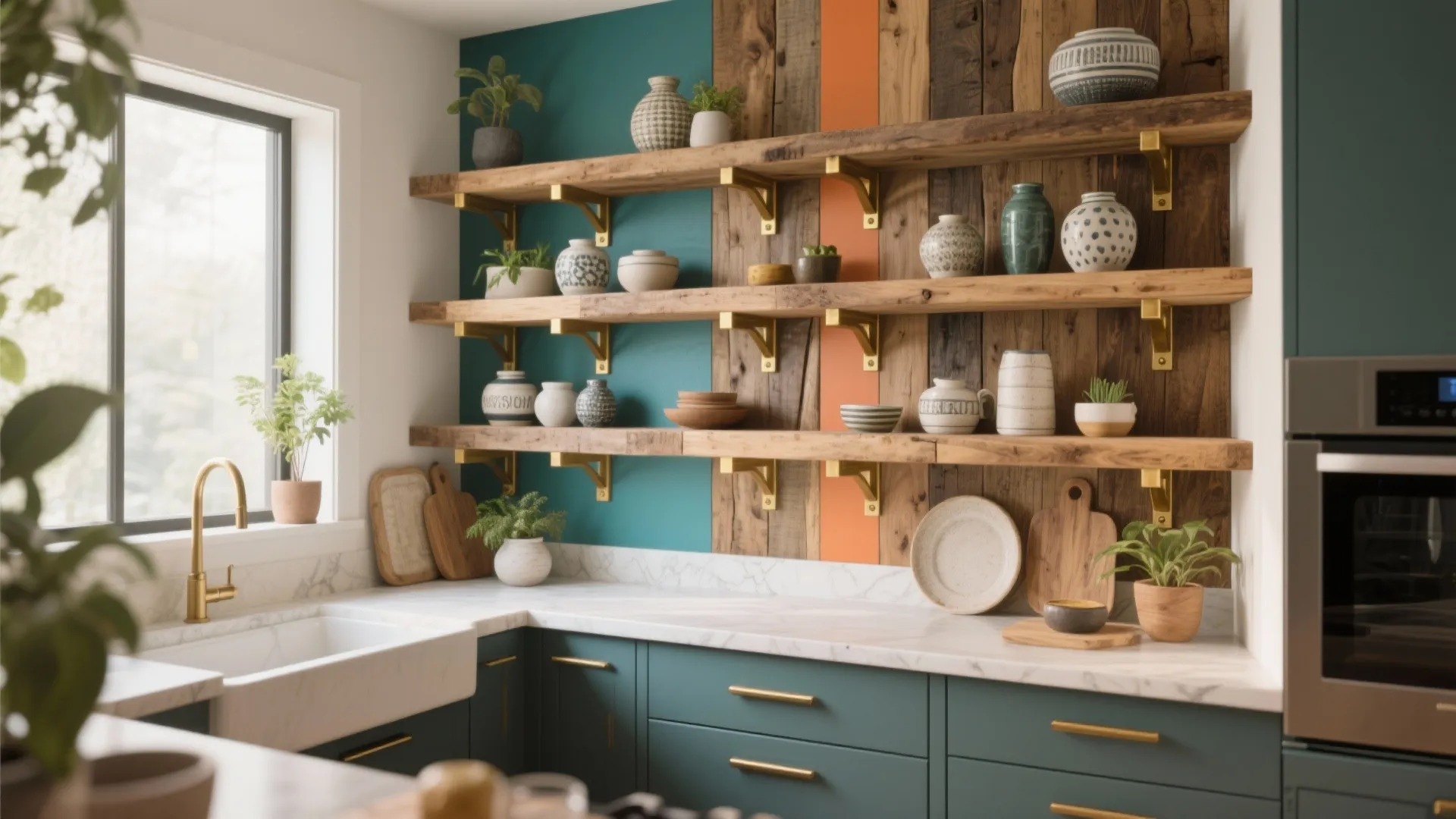 1. Open Shelving with Personality