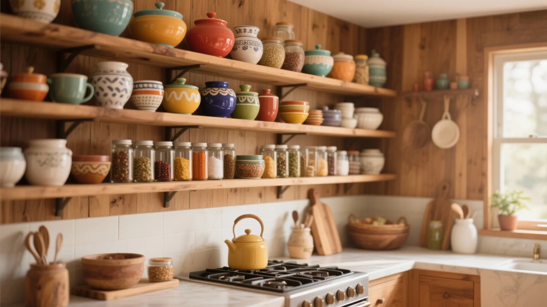 2. Open Shelving with Personality