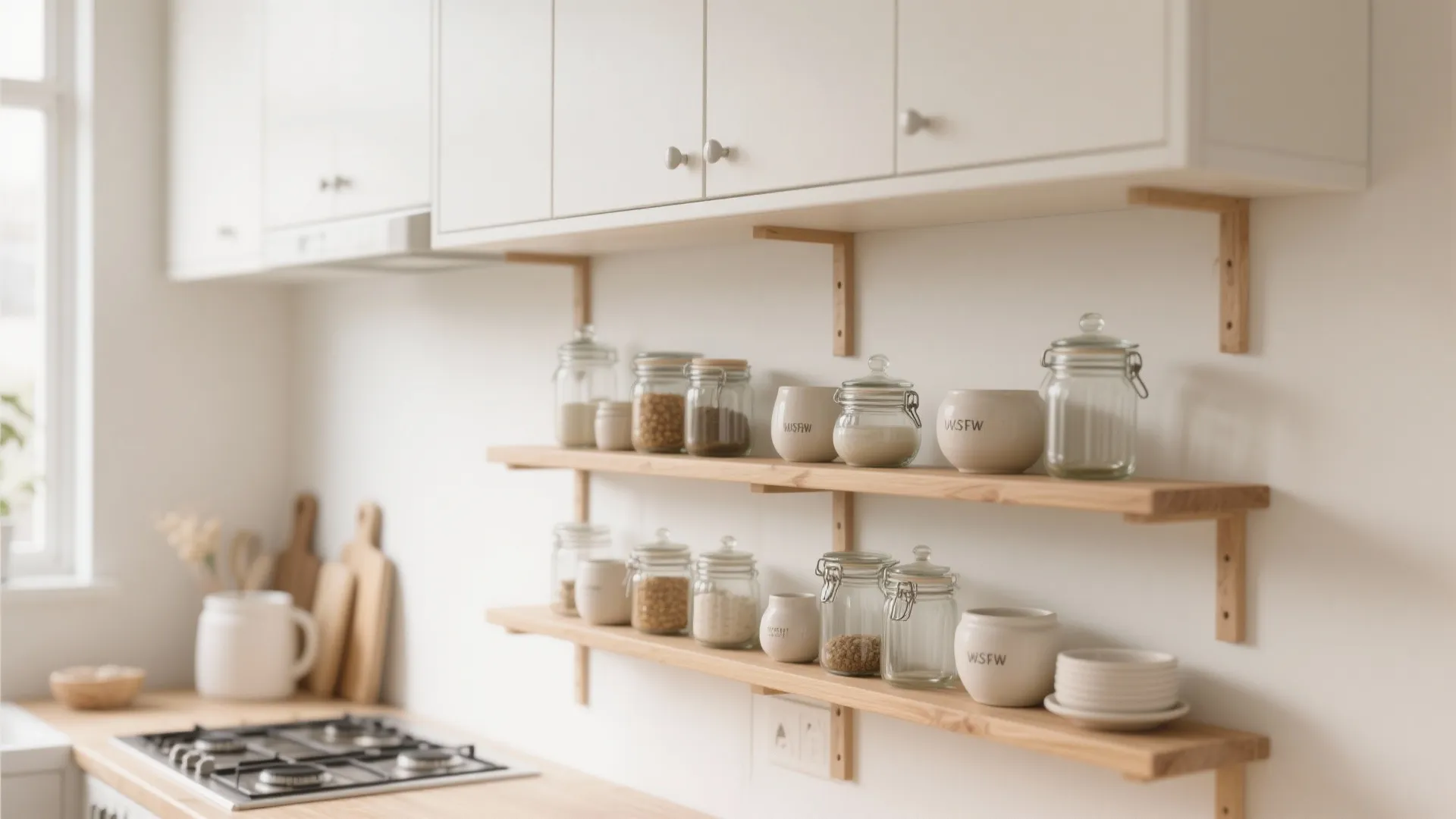 1. Open Shelving for Visual Space