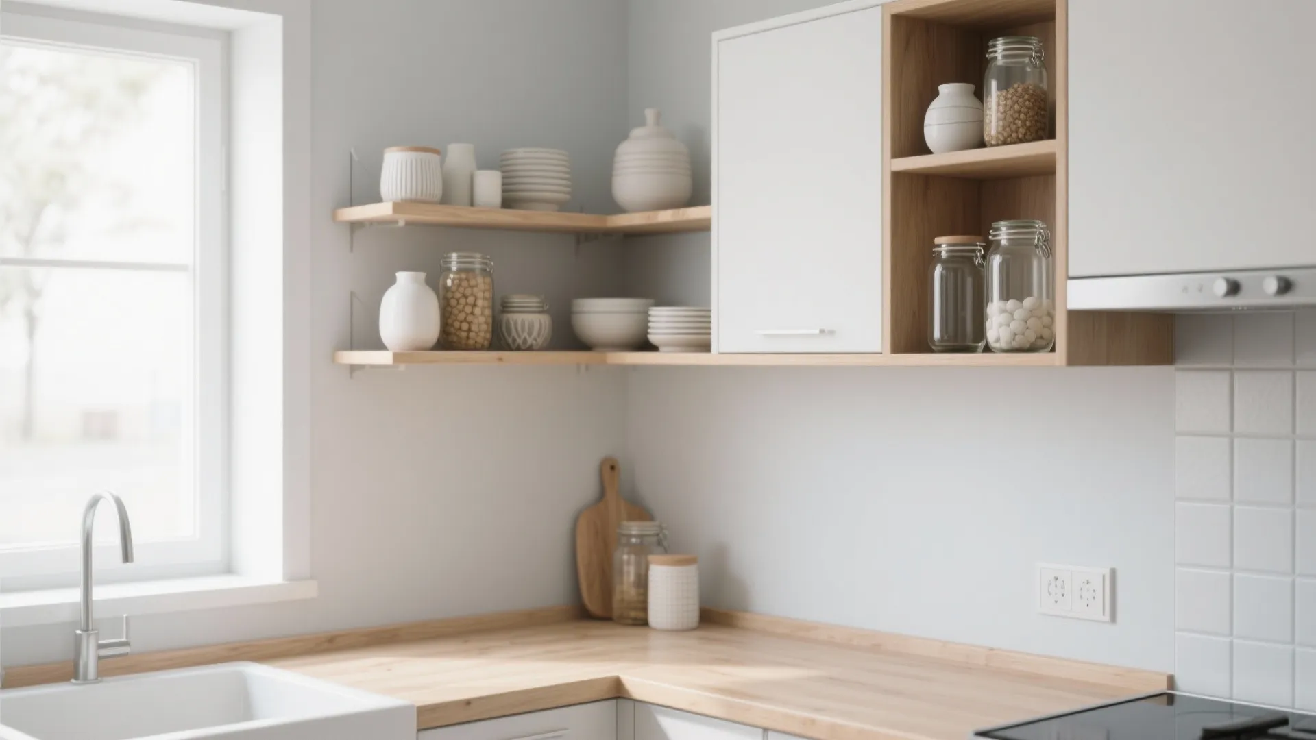 1. Open Shelving for Airy Feel