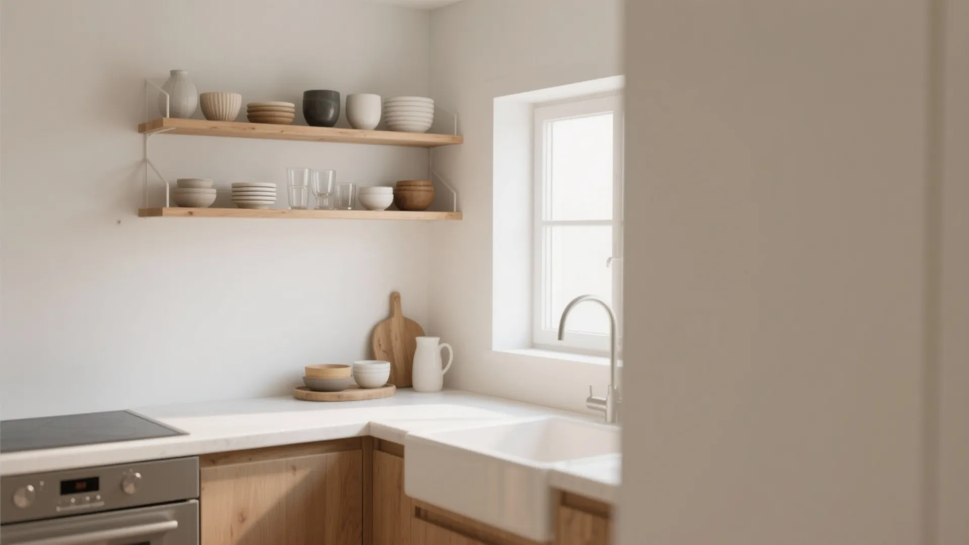 1. Open Shelving Above Counters