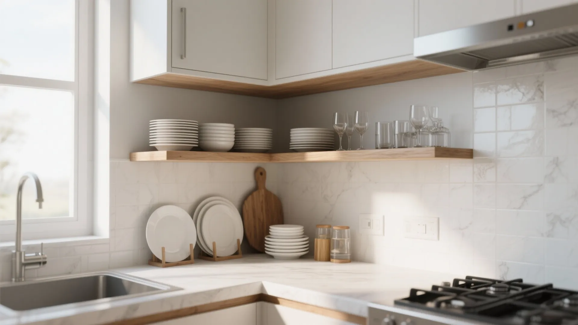 1. Open Shelving Overhead