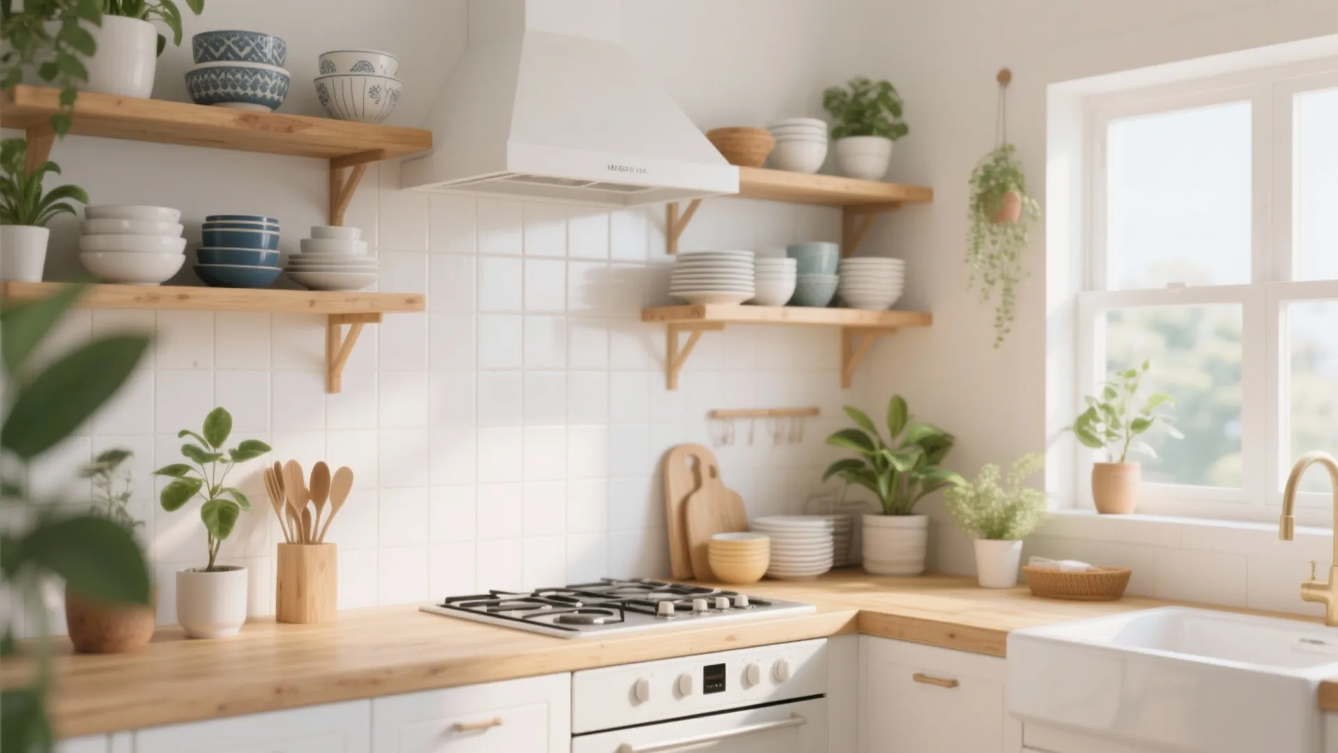 9. Open shelving for lightness