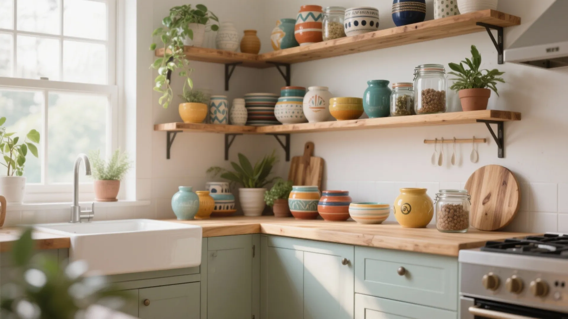 1. Open Shelving with Personality